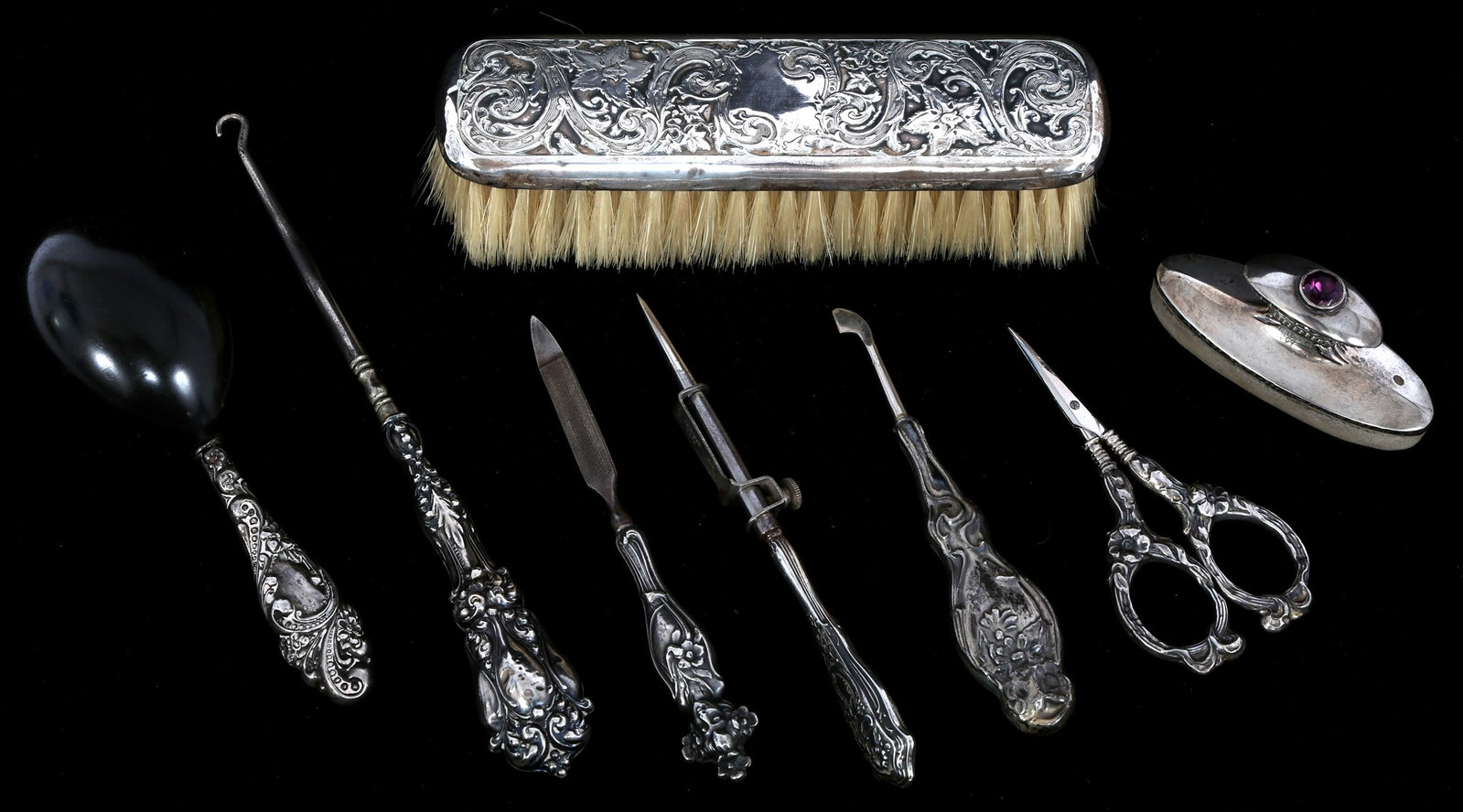STERLING SILVER HOLLOWARE VANITY/DRESSER ITEMS (1 of 6)