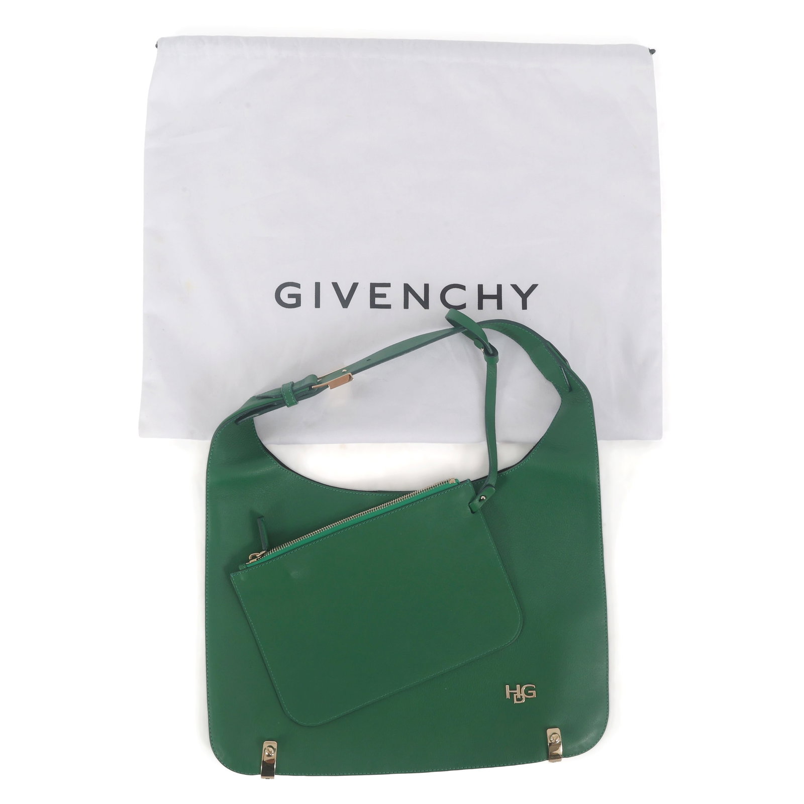 GIVENCHY GREEN CALFSKIN LEATHER SMALL HOBO BAG (1 of 5)