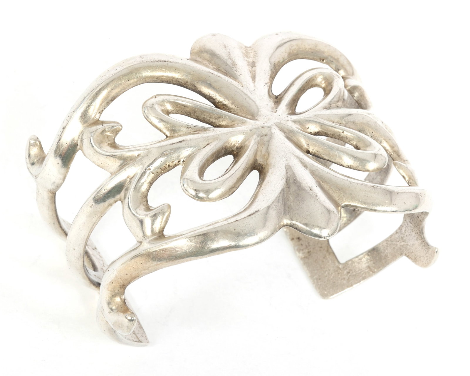 STERLING SILVER SANDCAST CUFF BRACELET (1 of 6)
