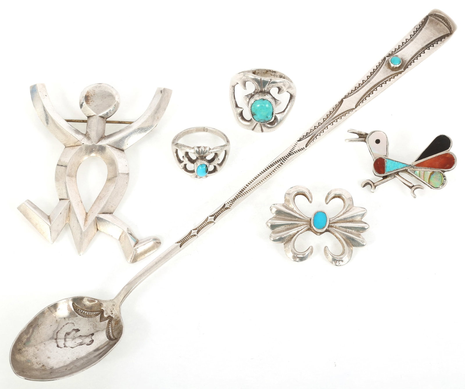 STERLING SILVER SOUTHWESTERN & SANDCAST JEWELRY (1 of 8)