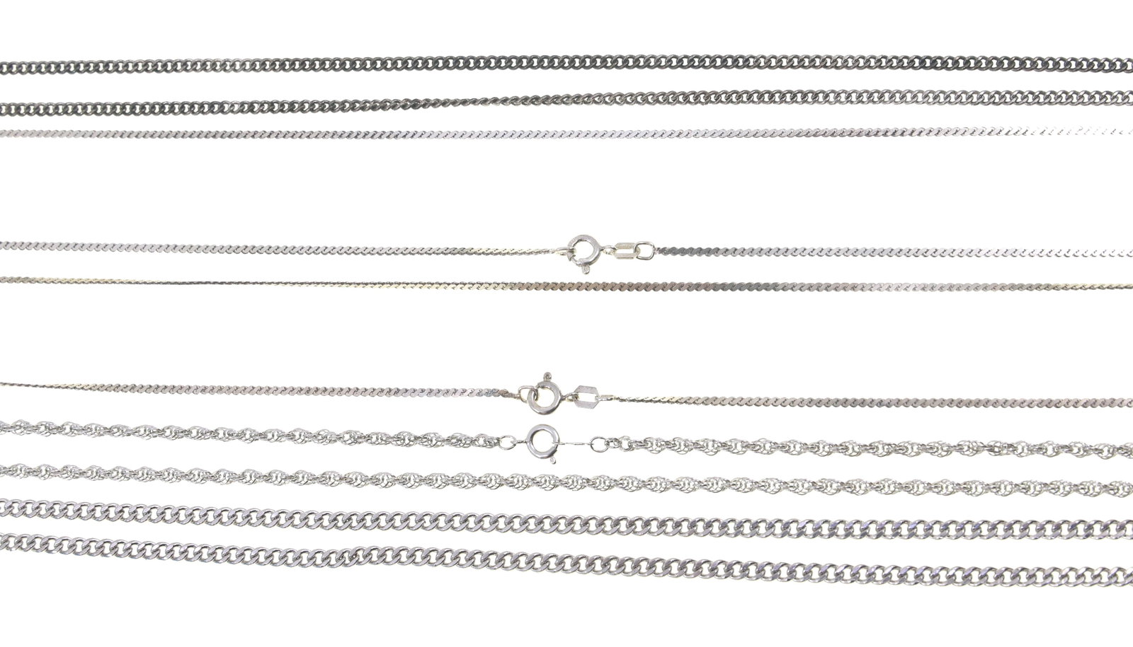 STERLING SILVER CHAINS - 12