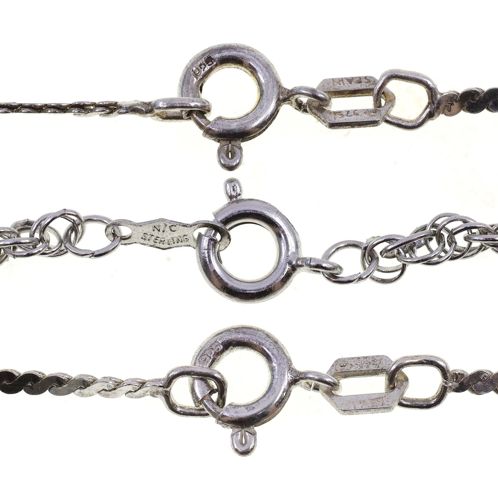 STERLING SILVER CHAINS - 16