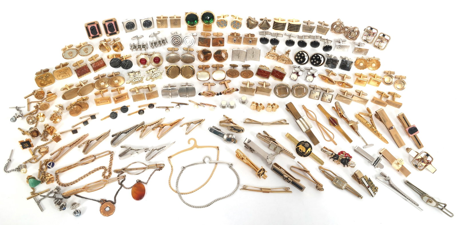 GOLD-TONE & SILVER-TONE CUFFLINKS, TIE-CLIPS, & STUDS (1 of 13)