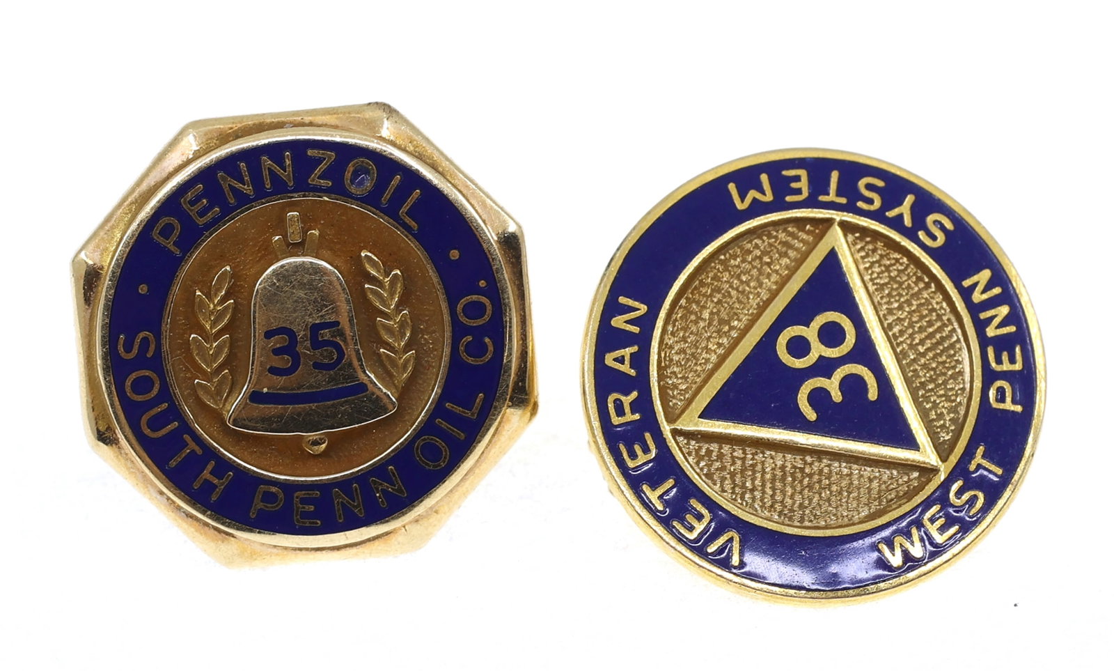 10K YELLOW GOLD PENNZOIL EMPLOYEE SERVICE PINS (1 of 3)