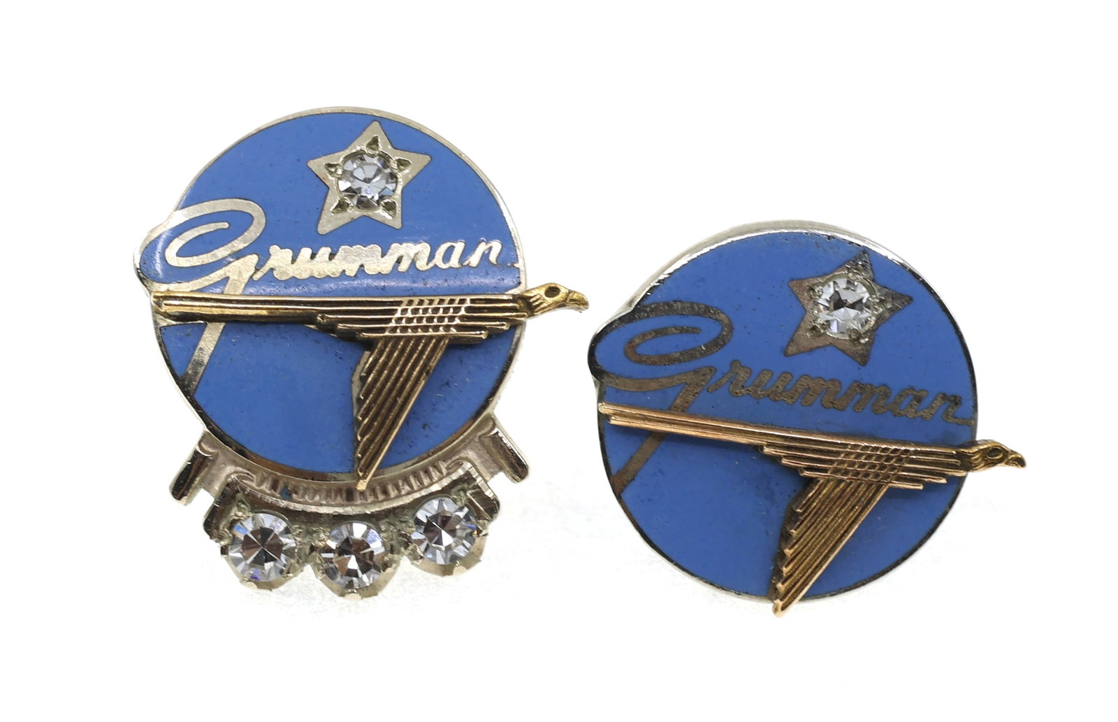10K YELLOW GOLD & DIAMOND GRUMMAN SERVICE PINS (1 of 3)