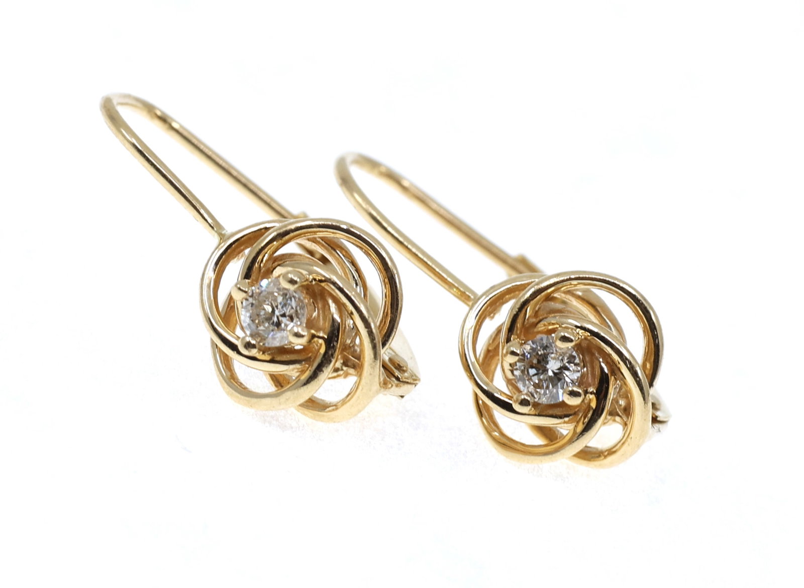 14K YELLOW GOLD DIAMOND FASHION EARRINGS (1 of 3)