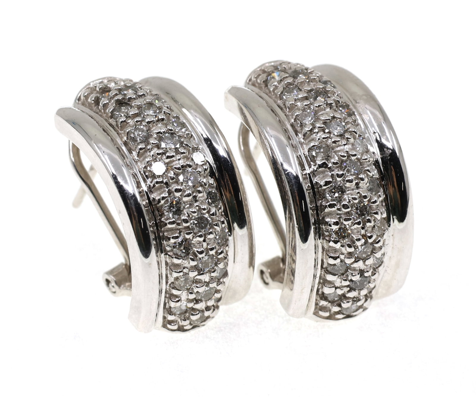14K WHITE GOLD 1 CTW DIAMOND EARRINGS (1 of 3)