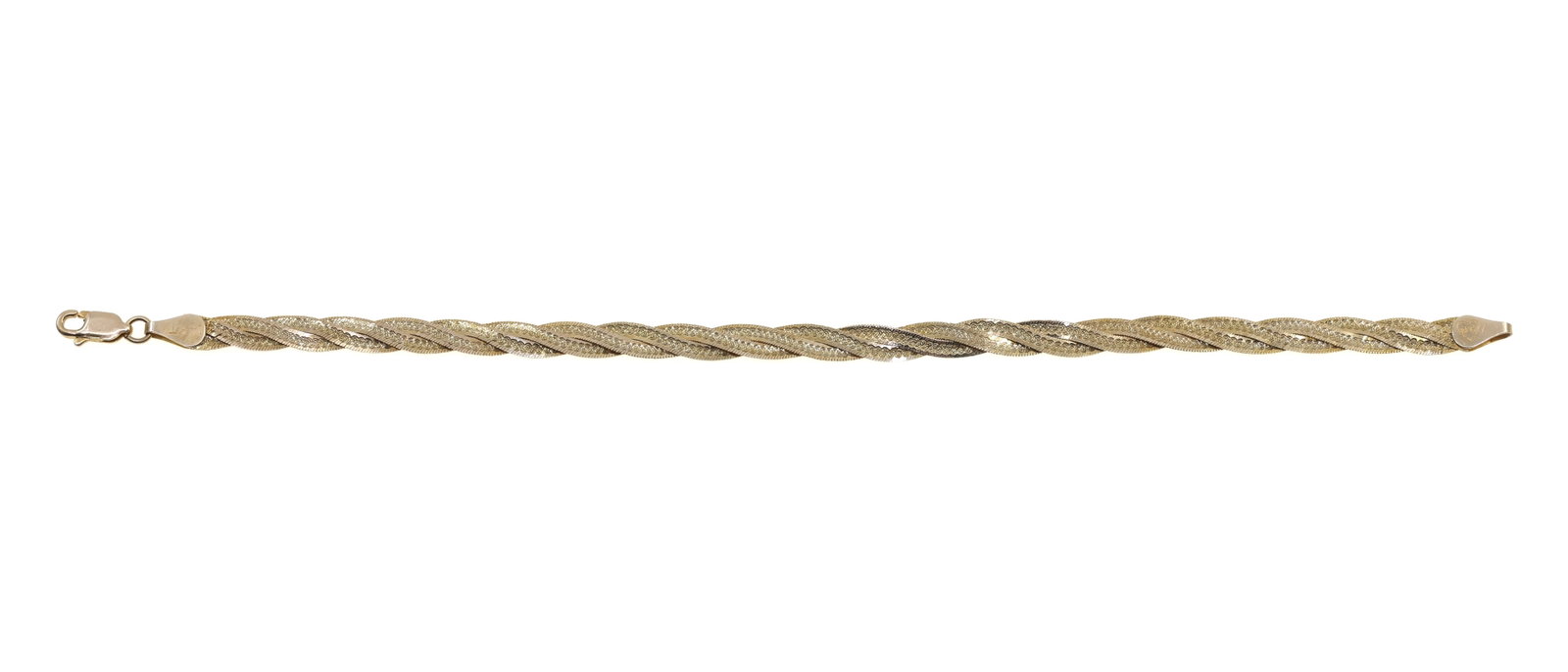 14K YELLOW GOLD HERRINGBONE TWIST BRACELET (1 of 8)