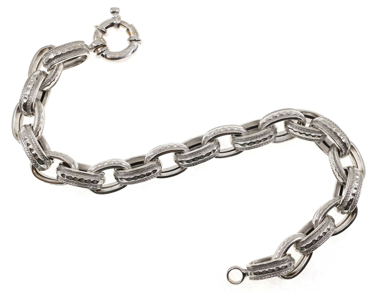 18K WHITE GOLD FANCY-LINK BRACELET (1 of 3)