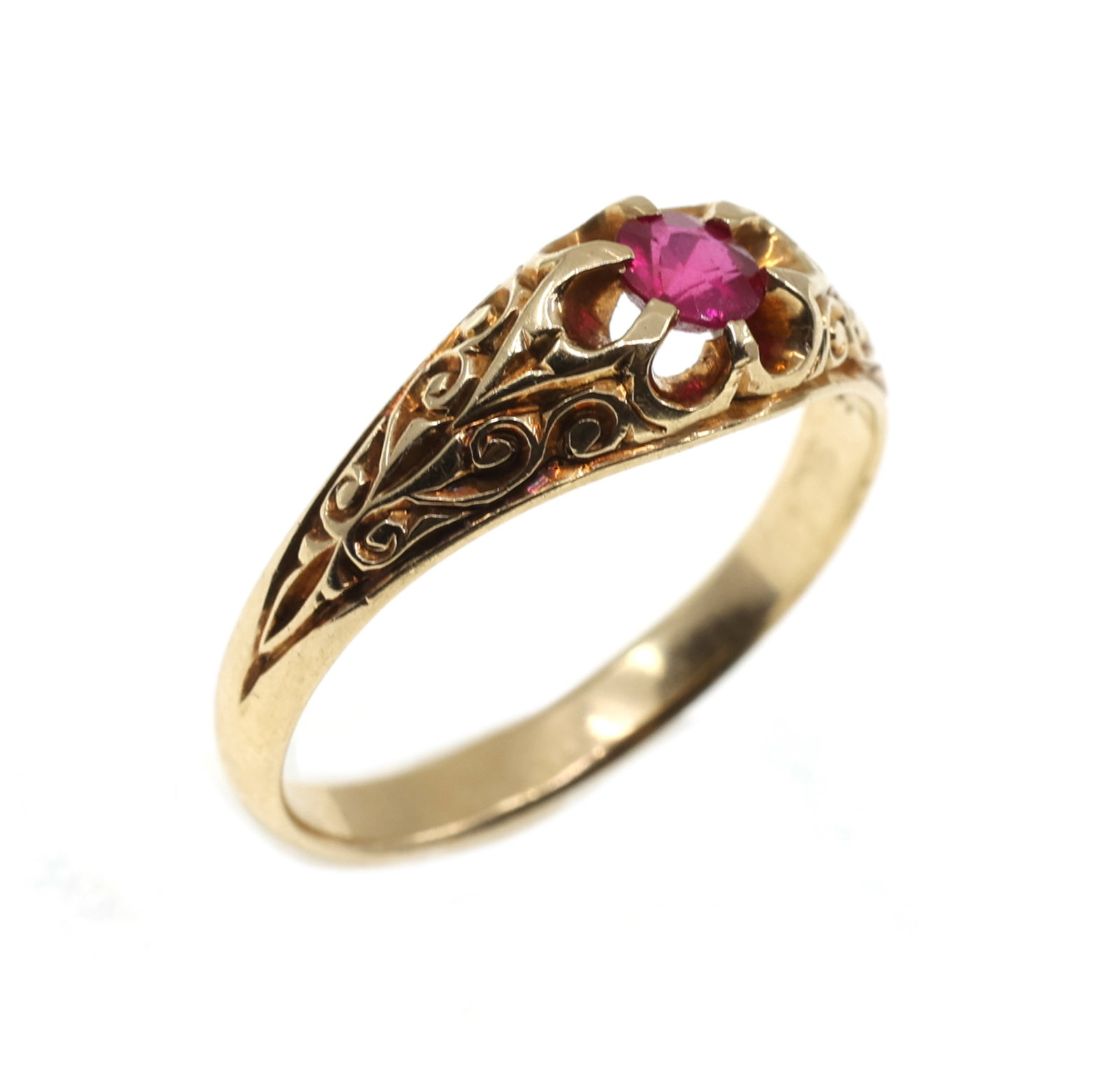 14K YELLOW GOLD ROUND-CUT RUBY FASHION RING (1 of 4)