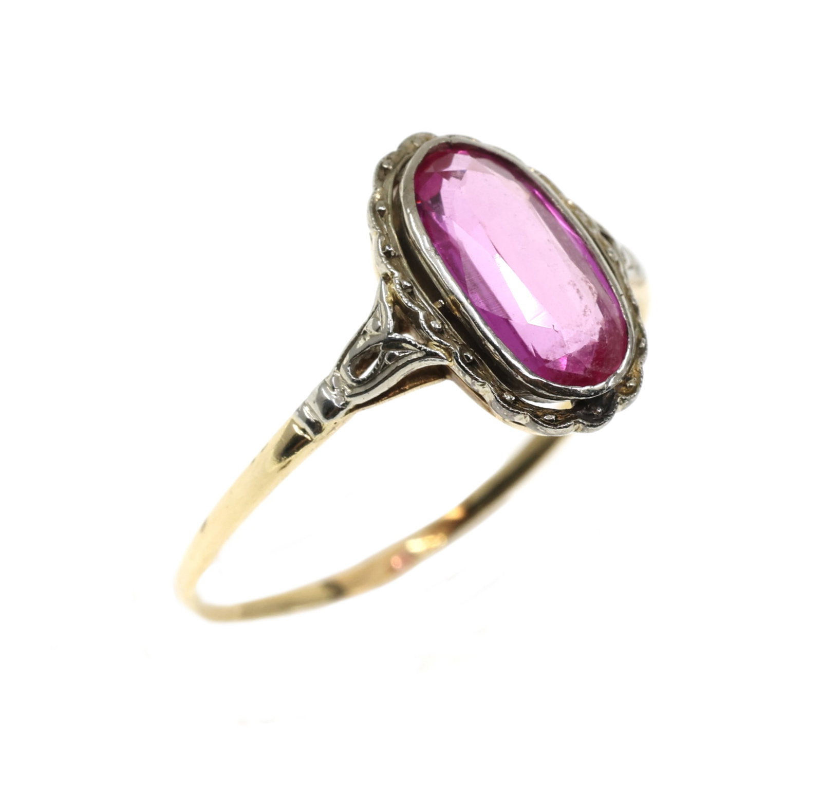 18K YELLOW GOLD PINK SAPPHIRE FASHION RING (1 of 5)