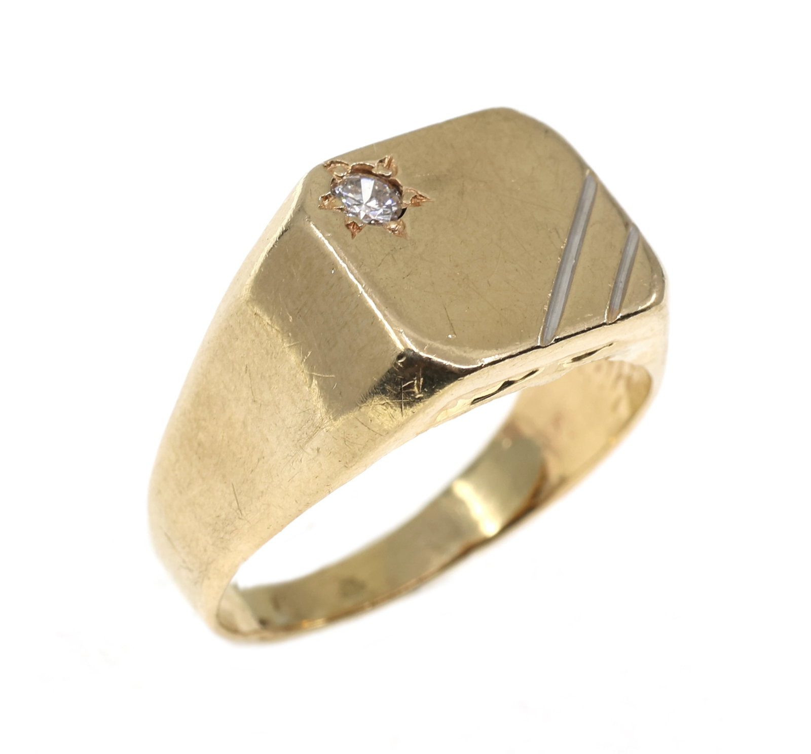 14K YELLOW GOLD 0.11 CT DIAMOND FASHION RING (1 of 4)