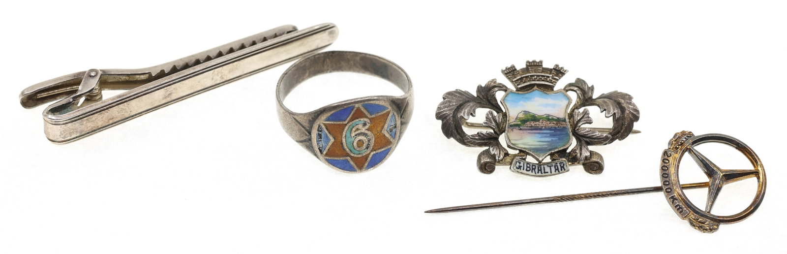 .800, .835, .935 SILVER PINS, TIE CLIP, & RING (1 of 9)