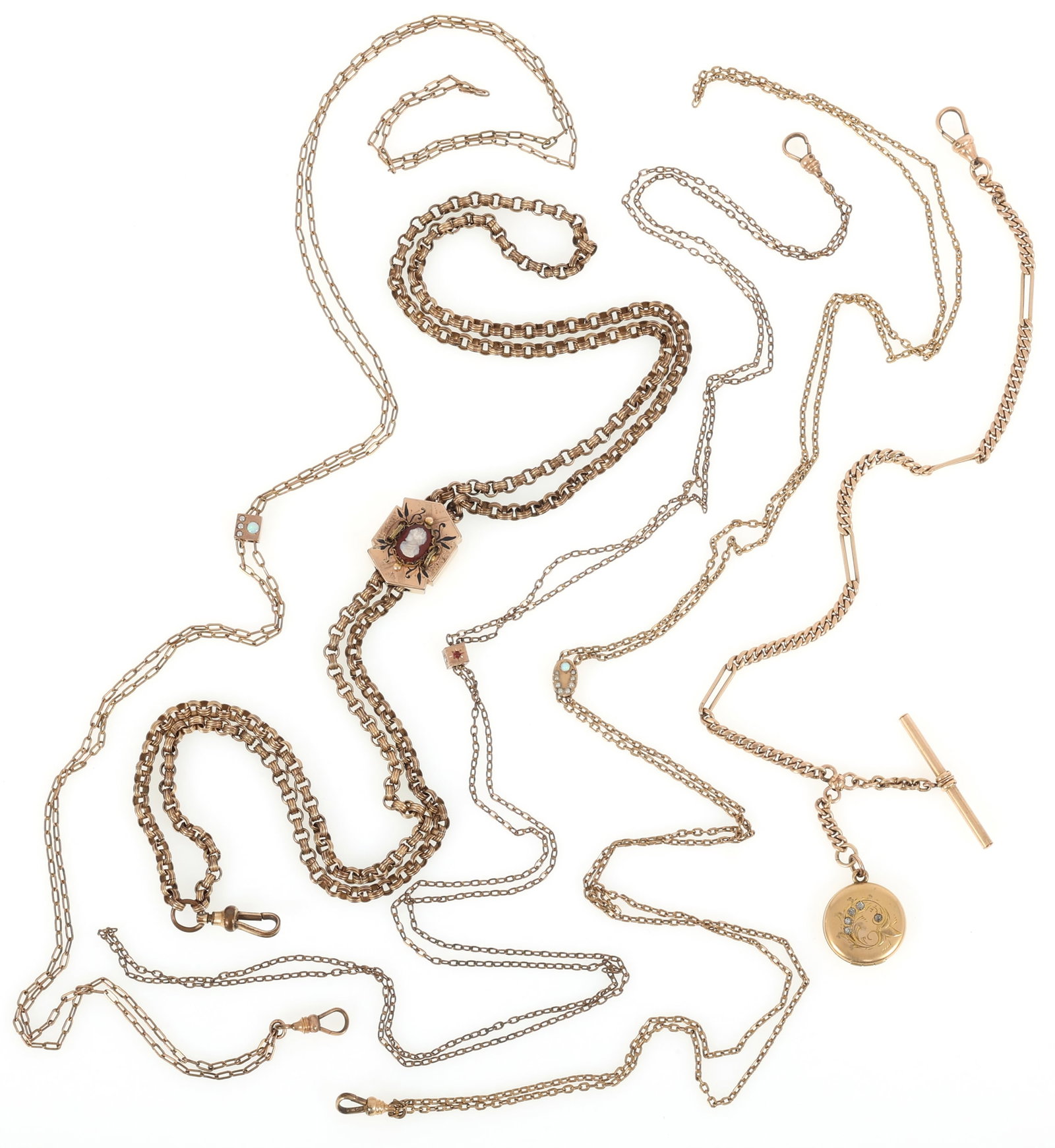 LADIES GOLD-FILLED POCKET WATCH FOBS: LADIES GOLD-FILLED POCKET WATCH FOBS Ladies gold-filled pocket watch fobs, 11" to 24" length. Material: Gold filled Weight: 86 g IMPORTANT NOTE - PLEASE READ: REGARDING OUR IN-HOUSE SHIPPING & INVOICI