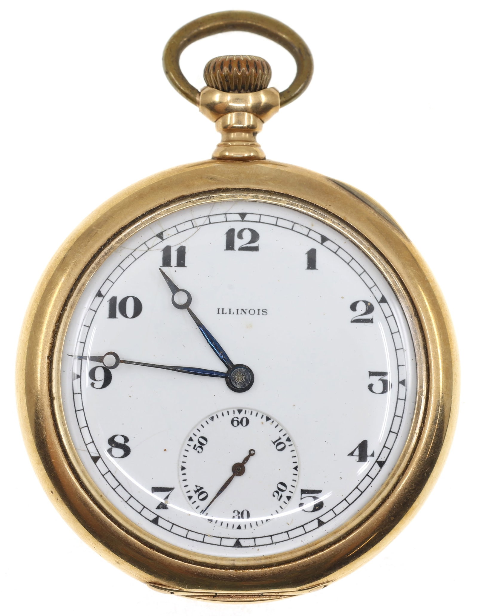 MEN'S 14K YELLOW GOLD CASE ILLINOIS POCKET WATCH (1 of 7)