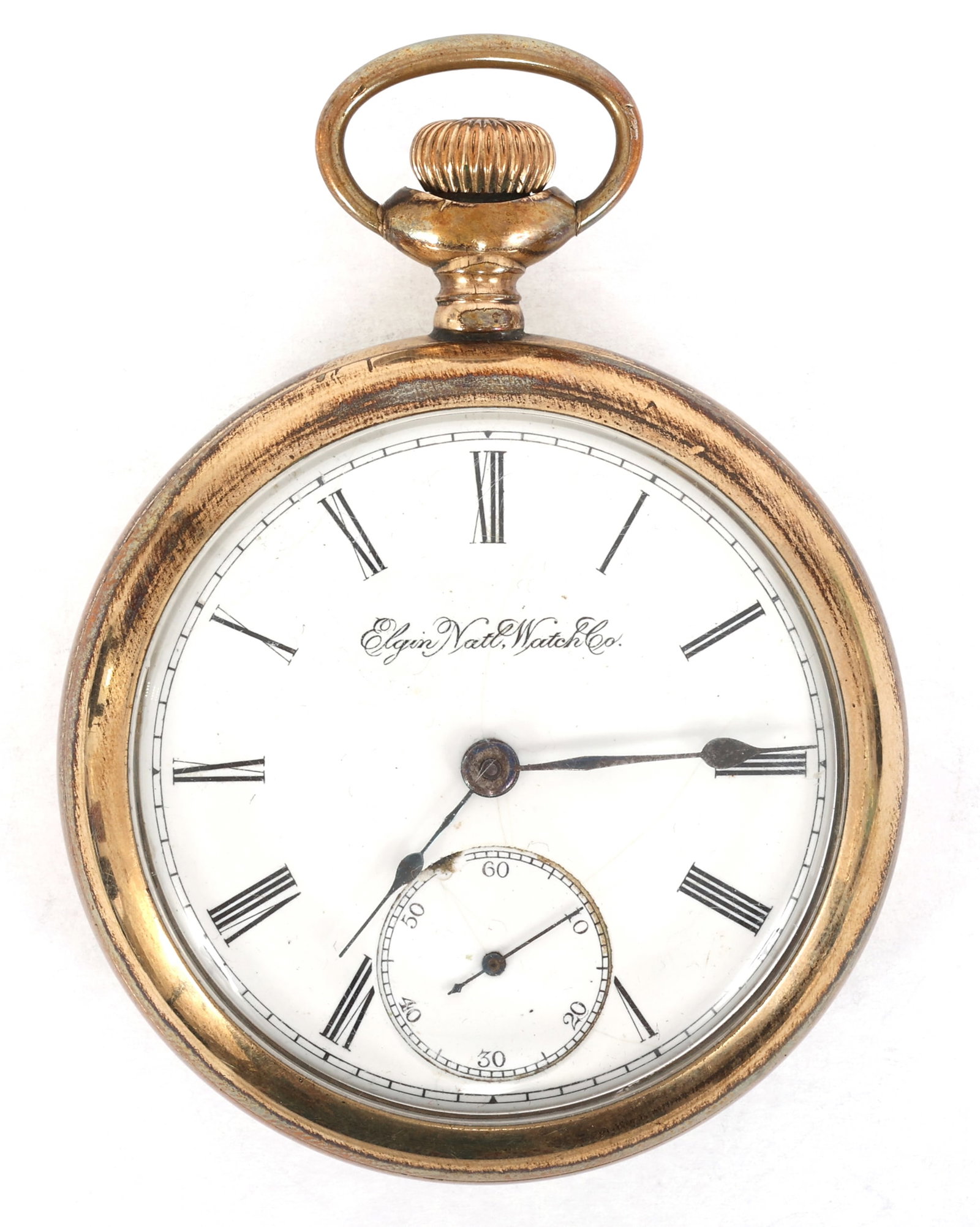 ELGIN GOLD-FILLED CASE OPEN FACE POCKET WATCH (1 of 4)