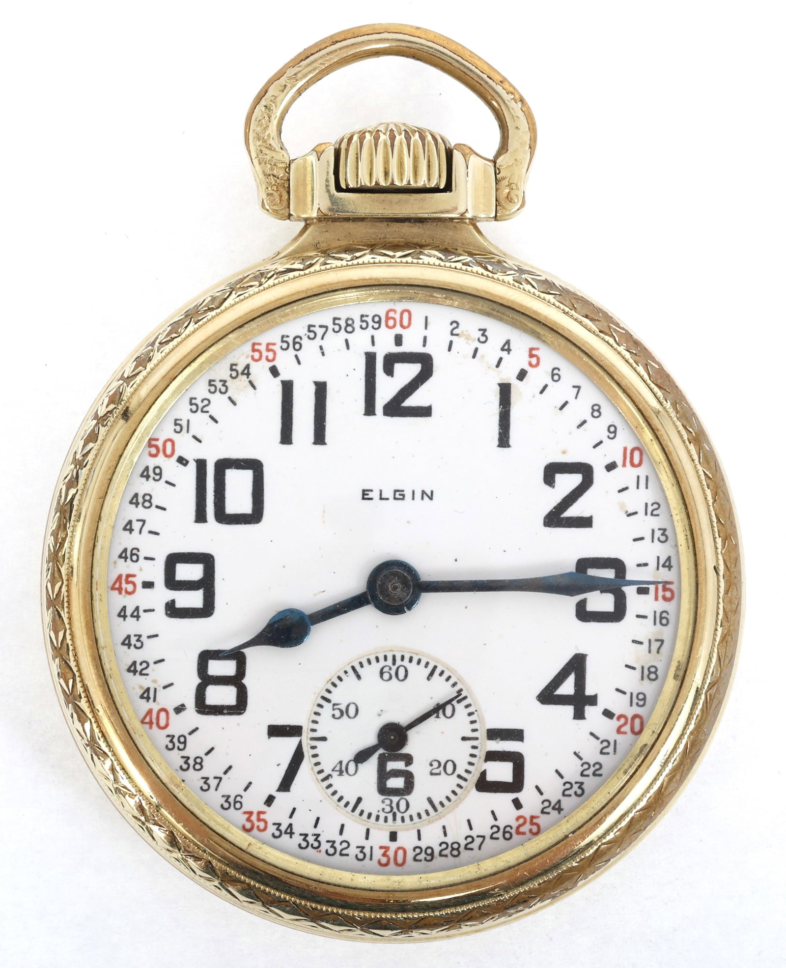 ELGIN GOLD-FILLED CASE BW RAYMOND RAILROAD POCKET WATCH (1 of 4)