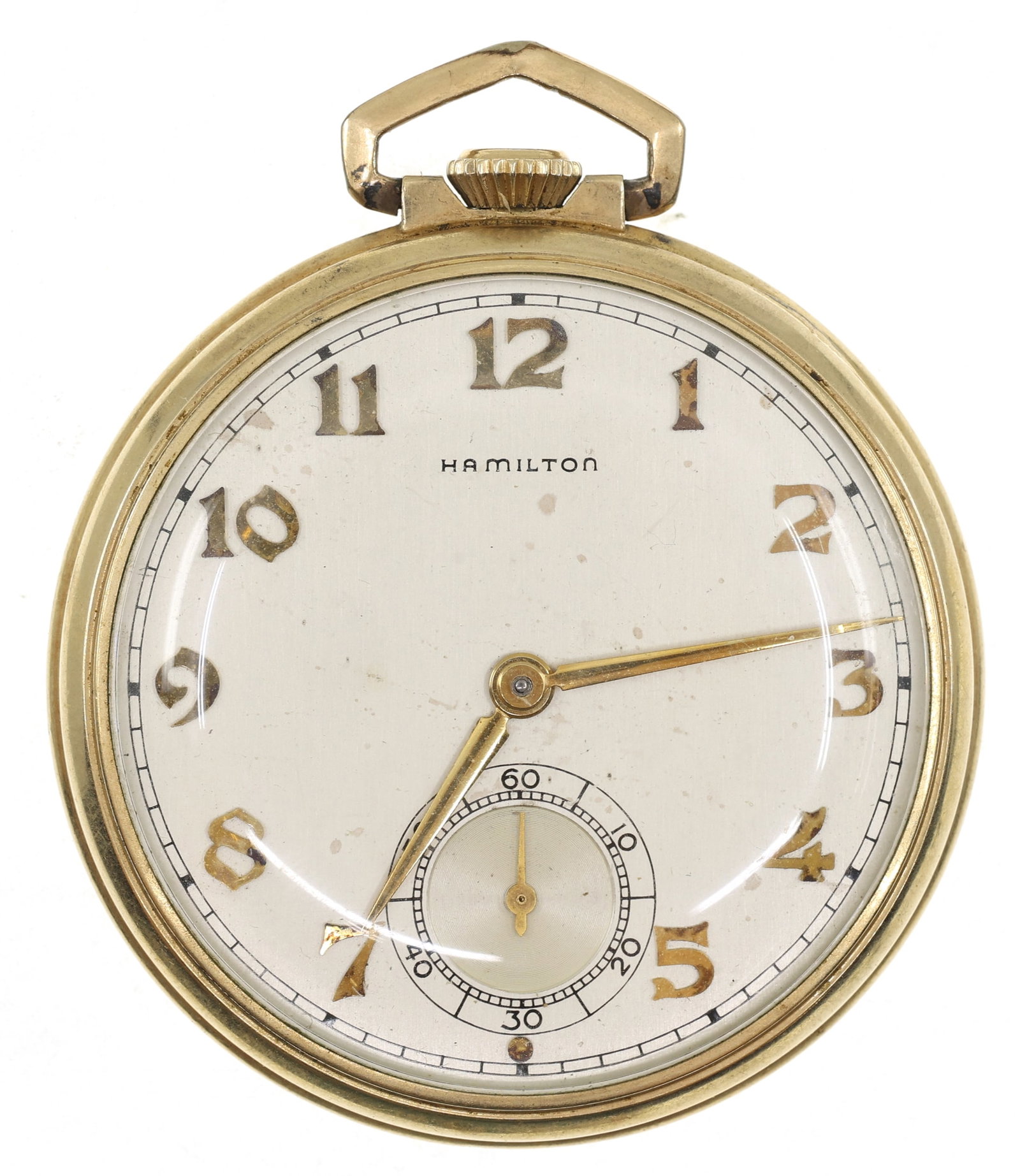 MEN'S HAMILTON GOLD-FILLED CASE POCKET WATCH (1 of 4)
