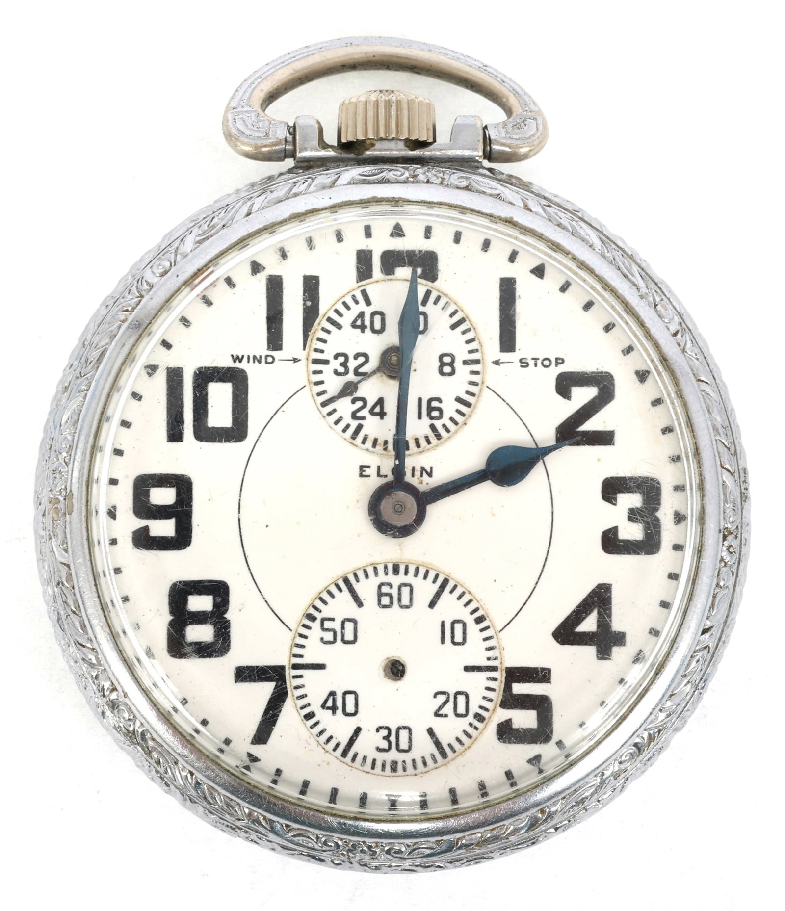ELGIN NICKEL CASE FATHER TIME RAILROAD GRADE POCKET WATCH (1 of 4)