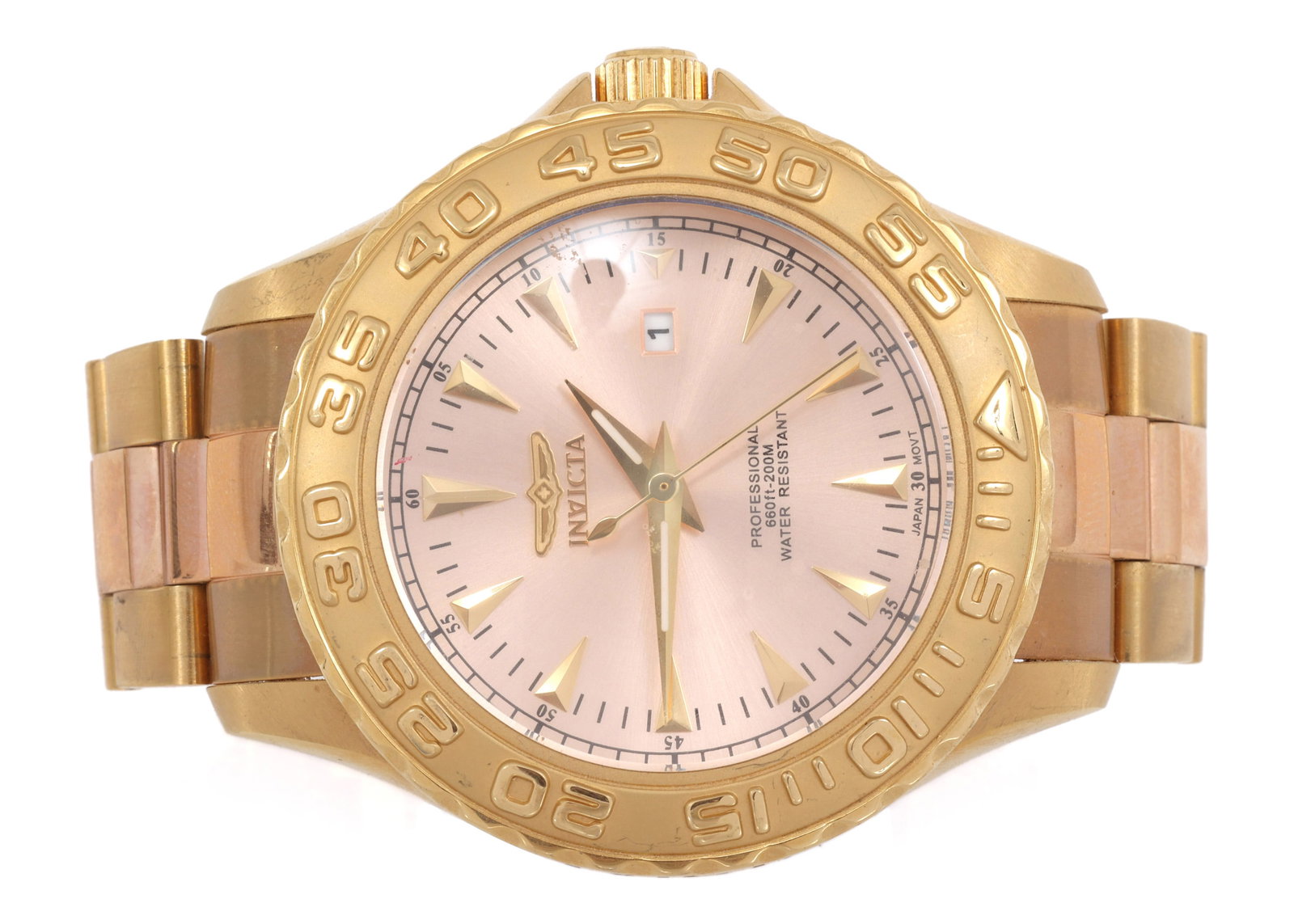 MEN'S INVICTA MODEL 15497 JAPAN QUARTZ WRISTWATCH: MEN'S INVICTA MODEL 15497 JAPAN QUARTZ WRISTWATCH Men's Invicta Model 15497 Pro-Diver Japan Quartz wristwatch Stainless Steel case and band Invicta Pelican-style