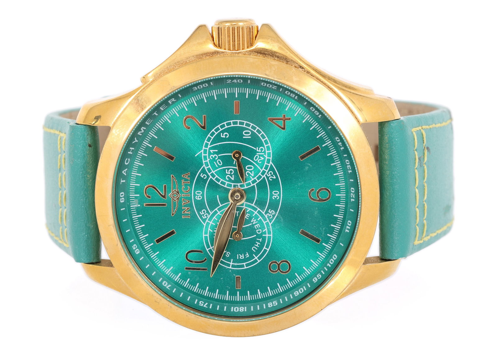 MEN'S INVICTA MODEL 18845 JAPAN QUARTZ WRISTWATCH: MEN'S INVICTA MODEL 18845 JAPAN QUARTZ WRISTWATCH Men's Invicta Model 18845 Japan Quartz wristwatch Leather band, Stainless Steel case Invicta Pel