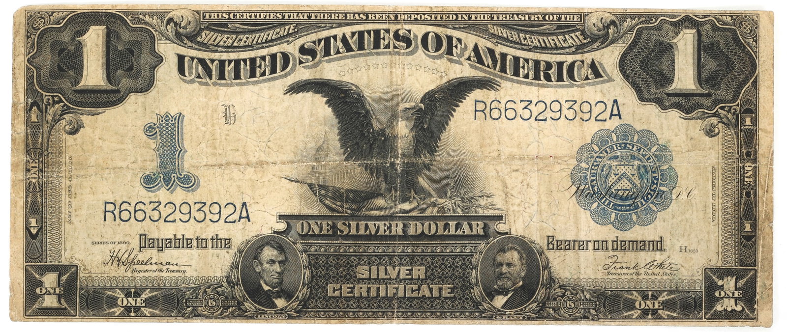 1899 US $1 SILVER CERTIFICATE BLACK EAGLE LARGE NOTE (1 of 2)