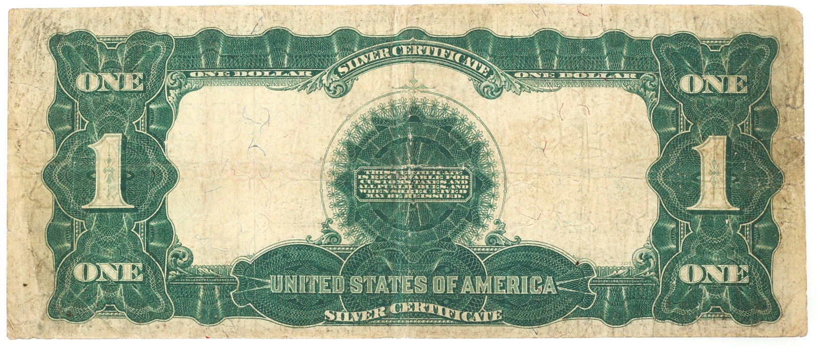 1899 US $1 SILVER CERTIFICATE BLACK EAGLE LARGE NOTE - 2