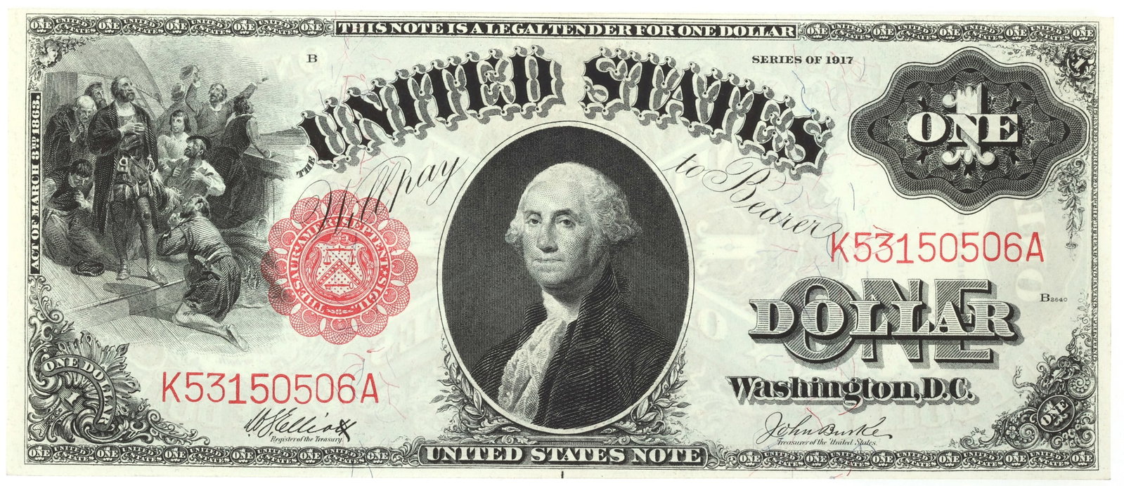 1917 US $1 RED SEAL LARGE NOTE AU: 1917 US $1 RED SEAL LARGE NOTE AU 1917 United States $1 red seal large note, AU. IMPORTANT NOTE - PLEASE READ: REGARDING OUR IN-HOUSE SHIPPING & INVOICING Shipping: Auctioneers no longer have