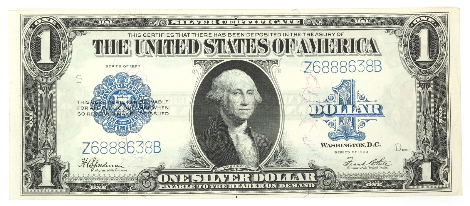 1923 US $1 BLUE SEAL SILVER CERTIFICATE LARGE NOTE VF-XF (1 of 2)