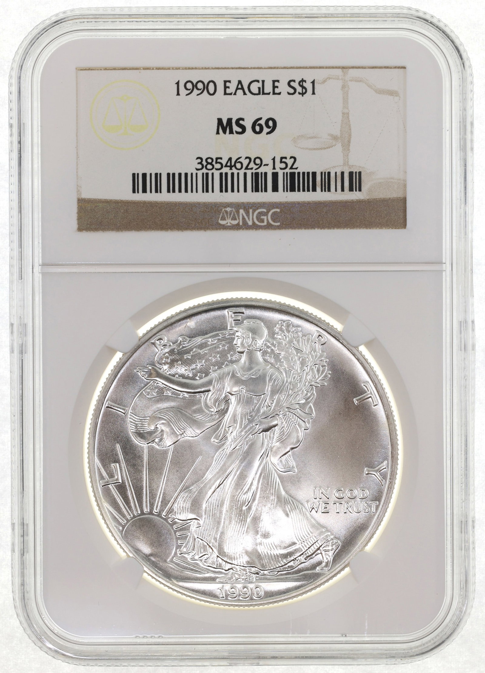 1990 US SILVER EAGLE $1 COIN NGC MS69 (1 of 2)