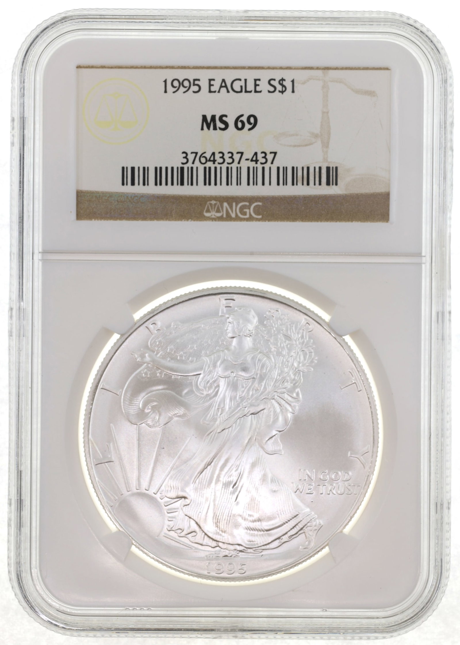 1995 US SILVER EAGLE $1 COIN NGC MS69 (1 of 2)
