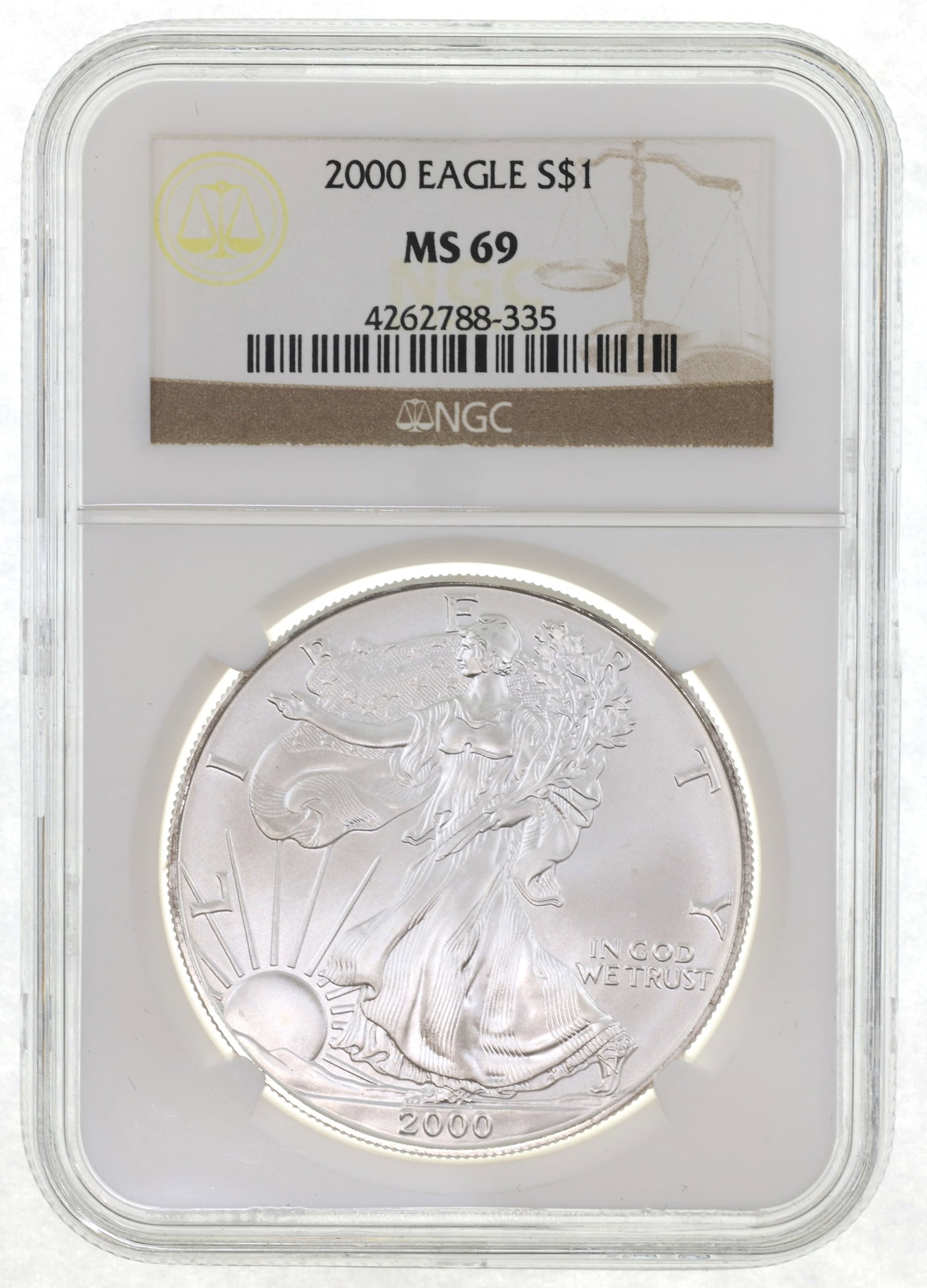 2000 US SILVER EAGLE $1 COIN NGC MS69 (1 of 2)