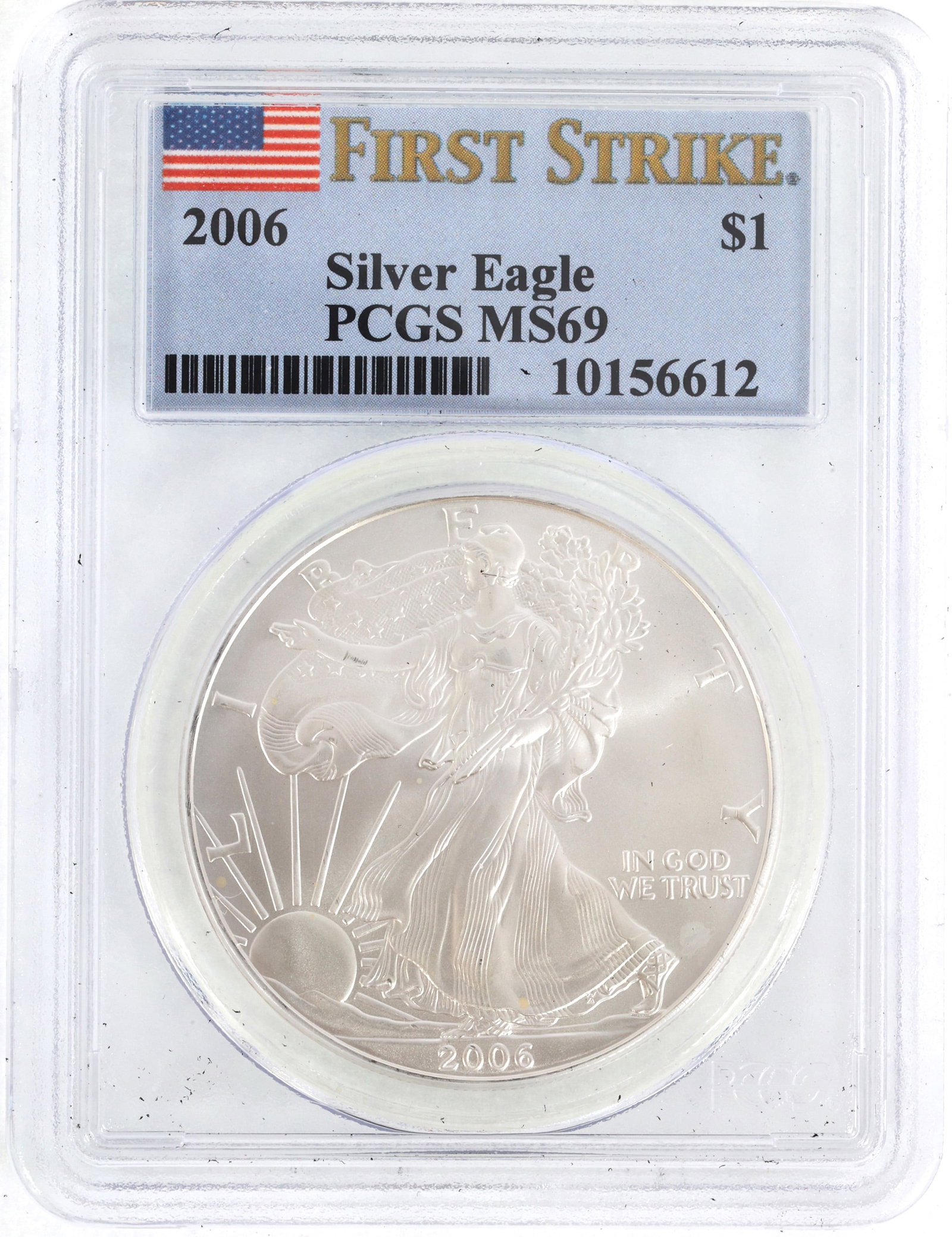 2006 US SILVER EAGLE $1 COIN PCGS MS69 FIRST STRIKE (1 of 2)