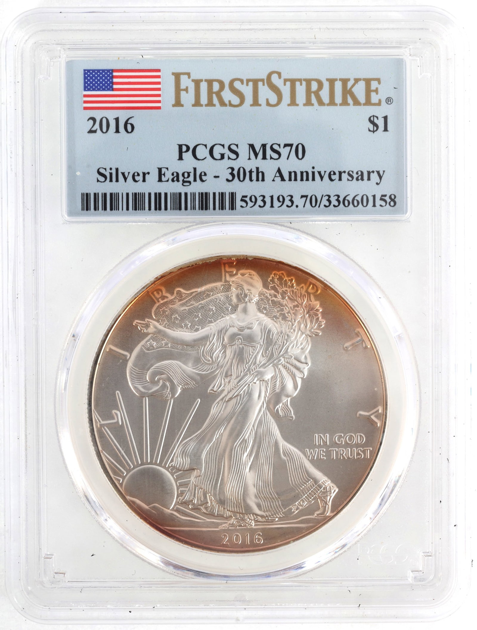 2016 US SILVER EAGLE $1 COIN PCGS MS70 FIRST STRIKE (1 of 2)