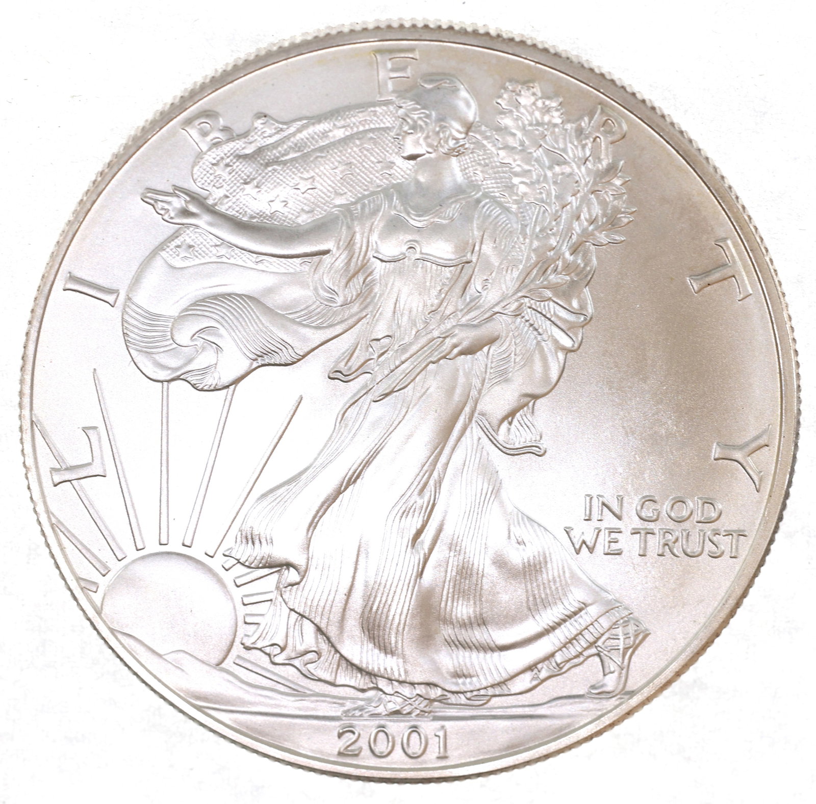 2001 US SILVER EAGLE $1 COIN - UNC (1 of 2)