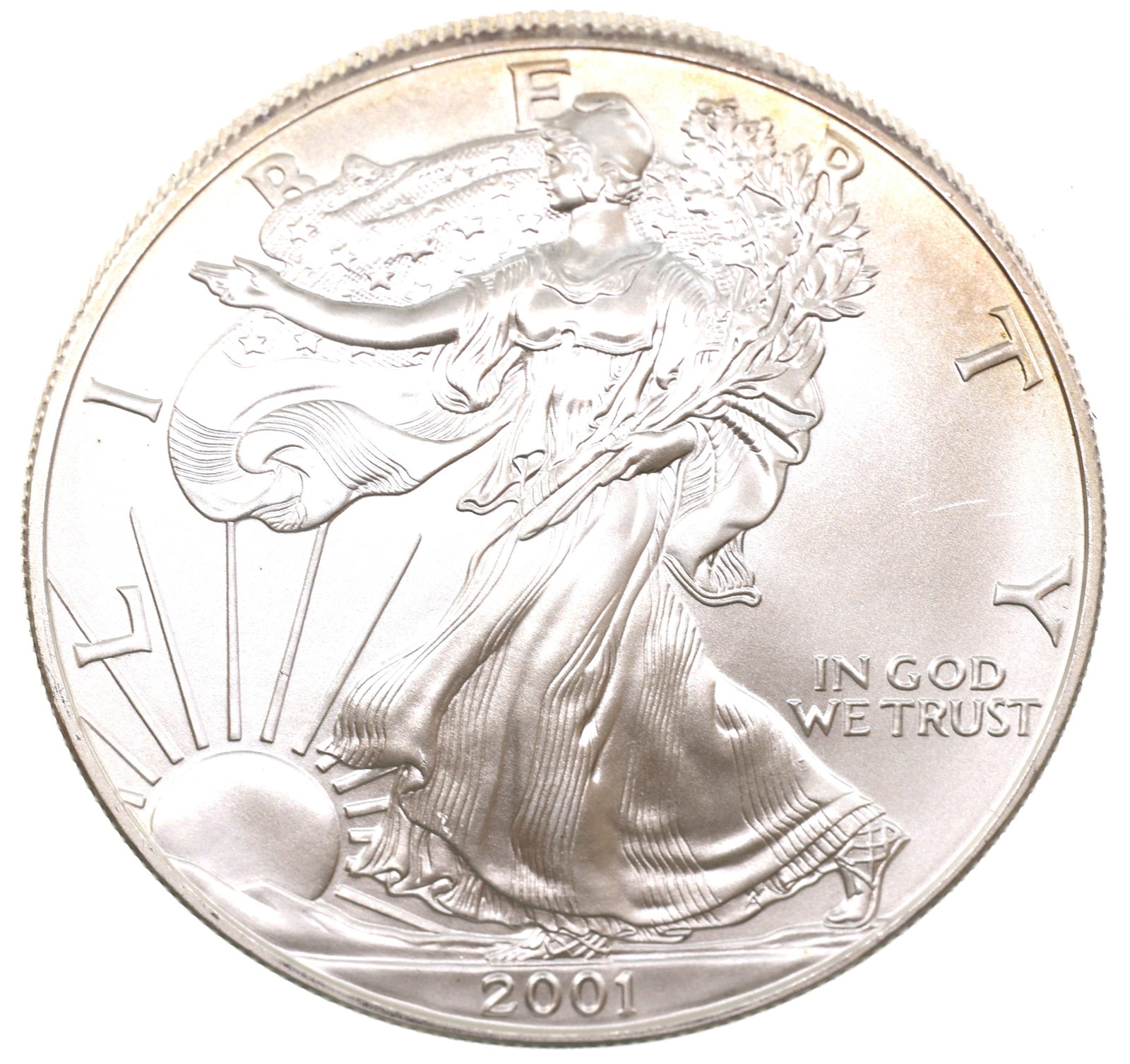 2001 US SILVER EAGLE $1 COIN - UNC (1 of 2)