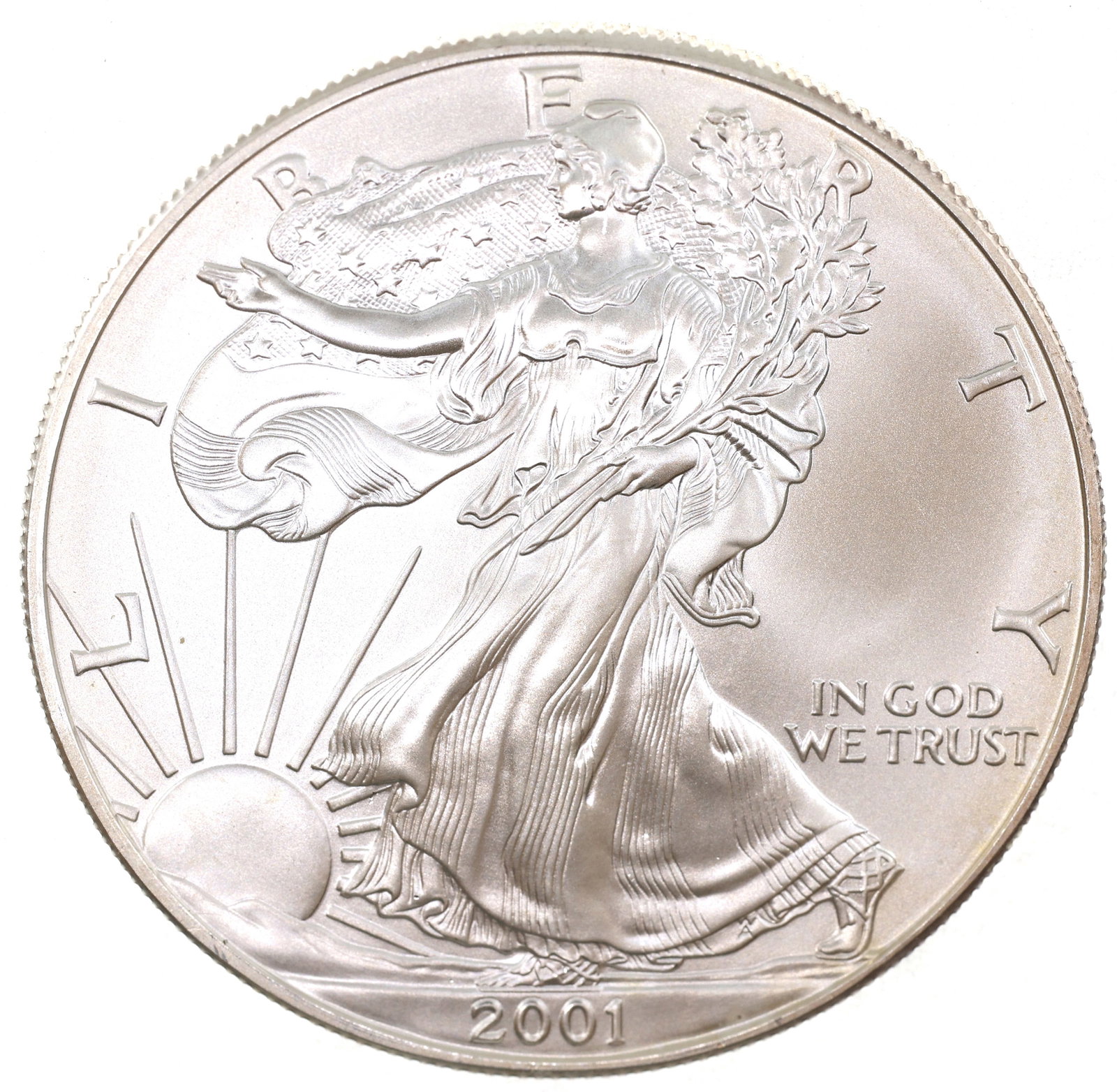 2001 US SILVER EAGLE $1 COIN - UNC (1 of 2)