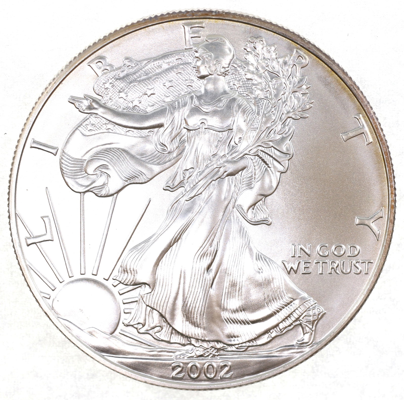 2002 US SILVER EAGLE $1 COIN - UNC (1 of 2)