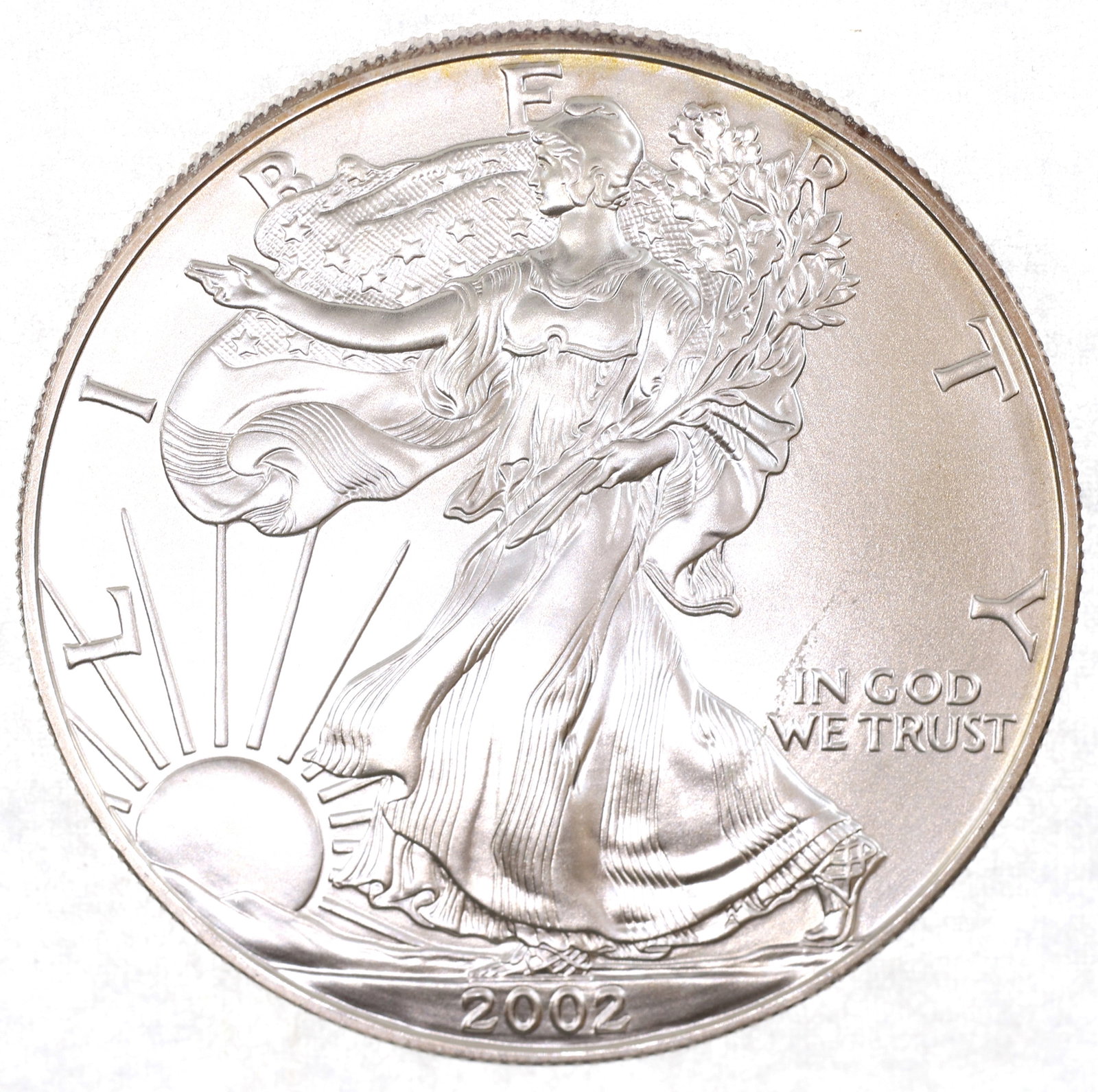 2002 US SILVER EAGLE $1 COIN - UNC: 2002 US SILVER EAGLE $1 COIN - UNC 2002 United States .999 silver Eagle $1 coin, uncirculated. IMPORTANT NOTE - PLEASE READ: REGARDING OUR IN-HOUSE SHIPPING & INVOICING Shipping: Auctioneers no