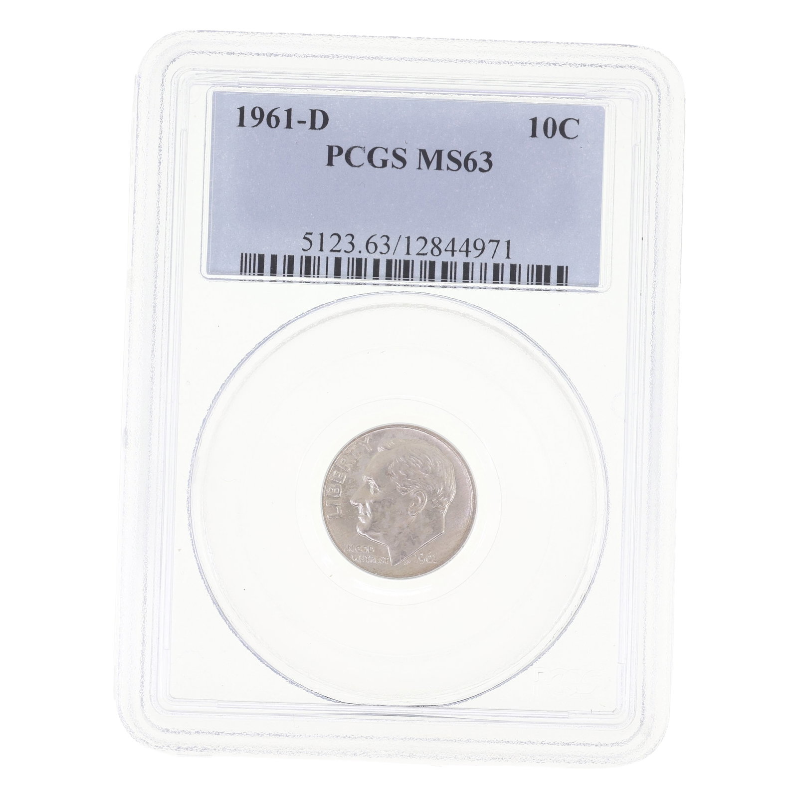 1961-D US SILVER ROOSEVELT DIME 10C COIN PCGS MS 63: 1961-D US SILVER ROOSEVELT DIME 10C COIN PCGS MS 63 PCGS graded 1961-D United States silver Roosevelt dime 10c coin, MS 63. IMPORTANT NOTE - PLEASE READ: REGARDING OUR IN-HOUSE SHIPPING & INVOIC