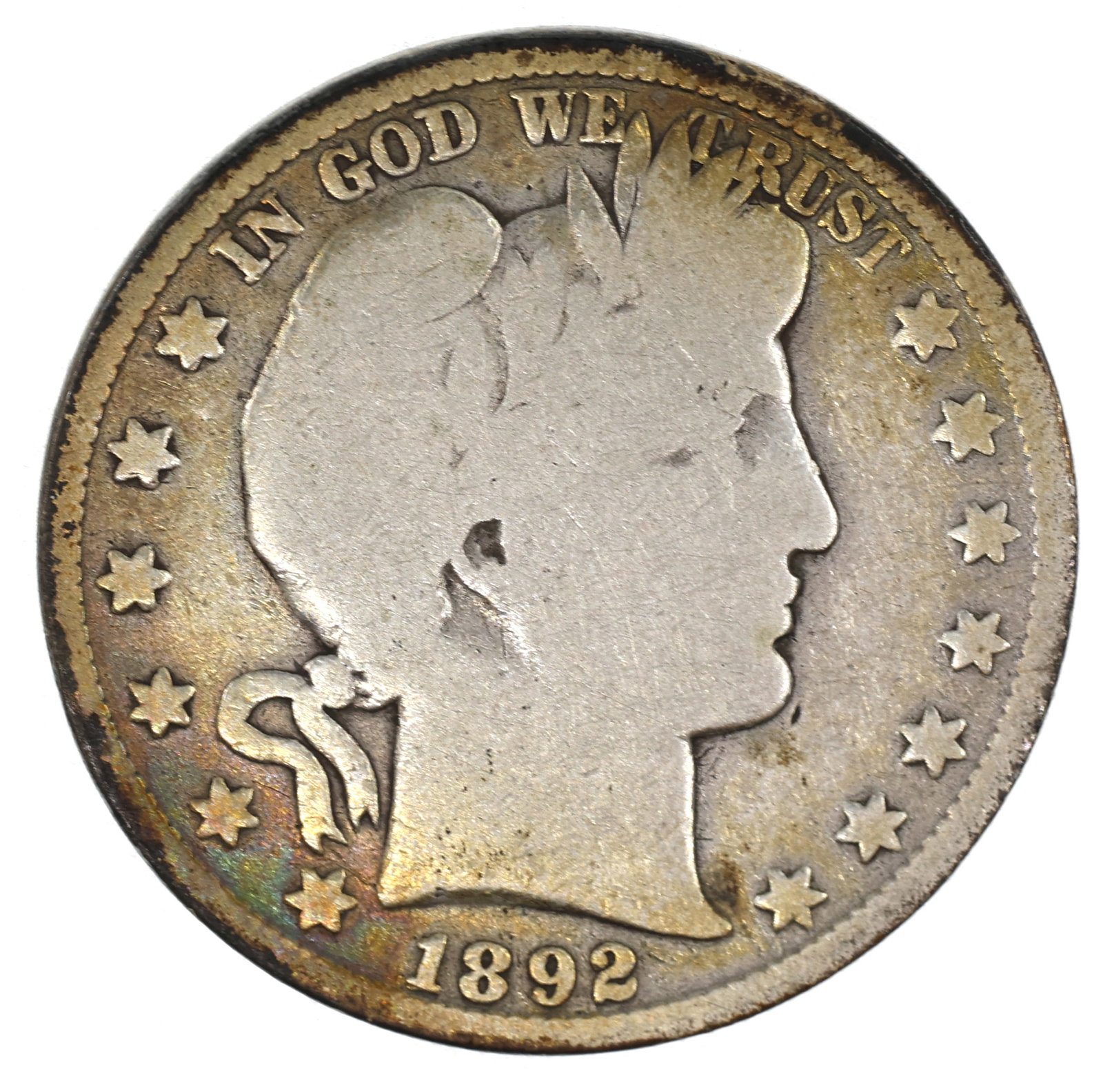 1892 US SILVER 50C BARBER HALF DOLLAR COIN: 1892 US SILVER 50C BARBER HALF DOLLAR COIN 1892 United States .900 silver 50c Barber. IMPORTANT NOTE - PLEASE READ: REGARDING OUR IN-HOUSE SHIPPING & INVOICING Shipping: Auctioneers no longer have the