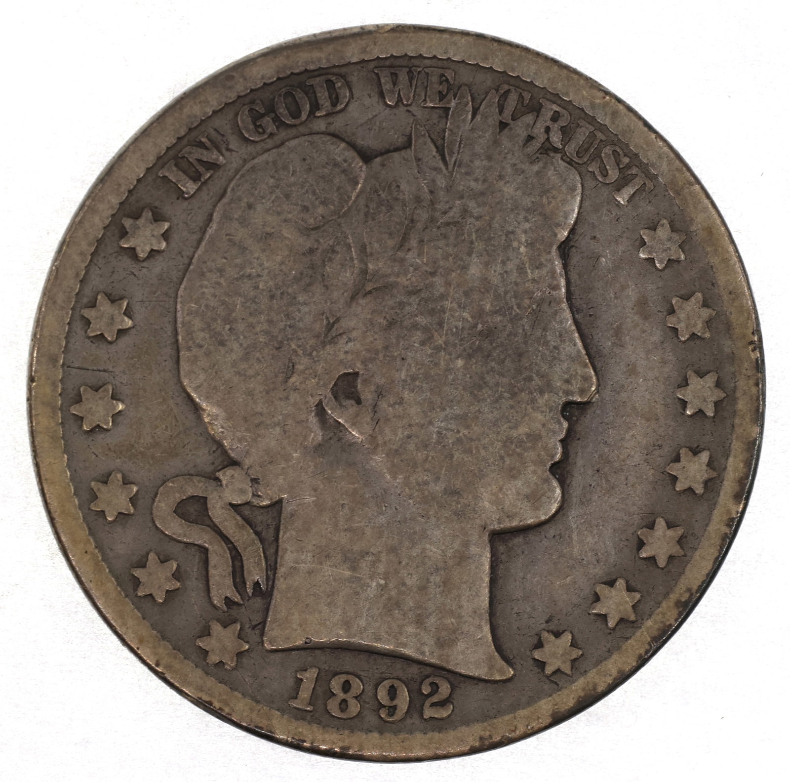 1892-S US SILVER 50C BARBER COIN KEY DATE (1 of 2)