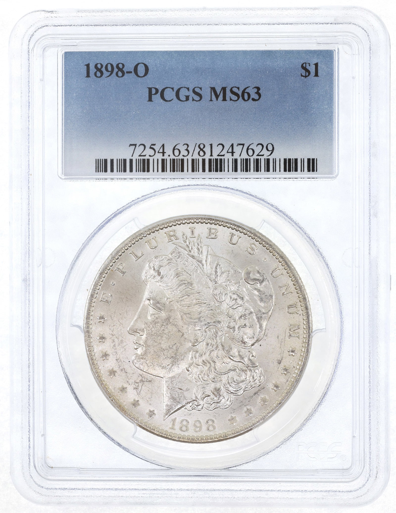 1898-O US SILVER MORGAN DOLLAR COIN PCGS MS 63 (1 of 2)