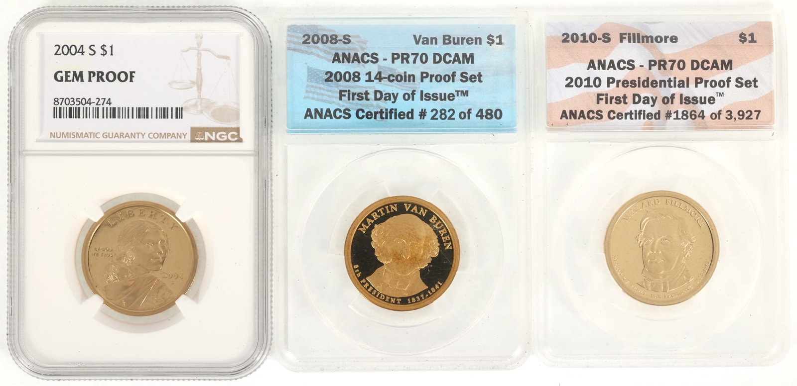 US $1 COMMEMORATIVE COINS ANACS, NGC (1 of 2)