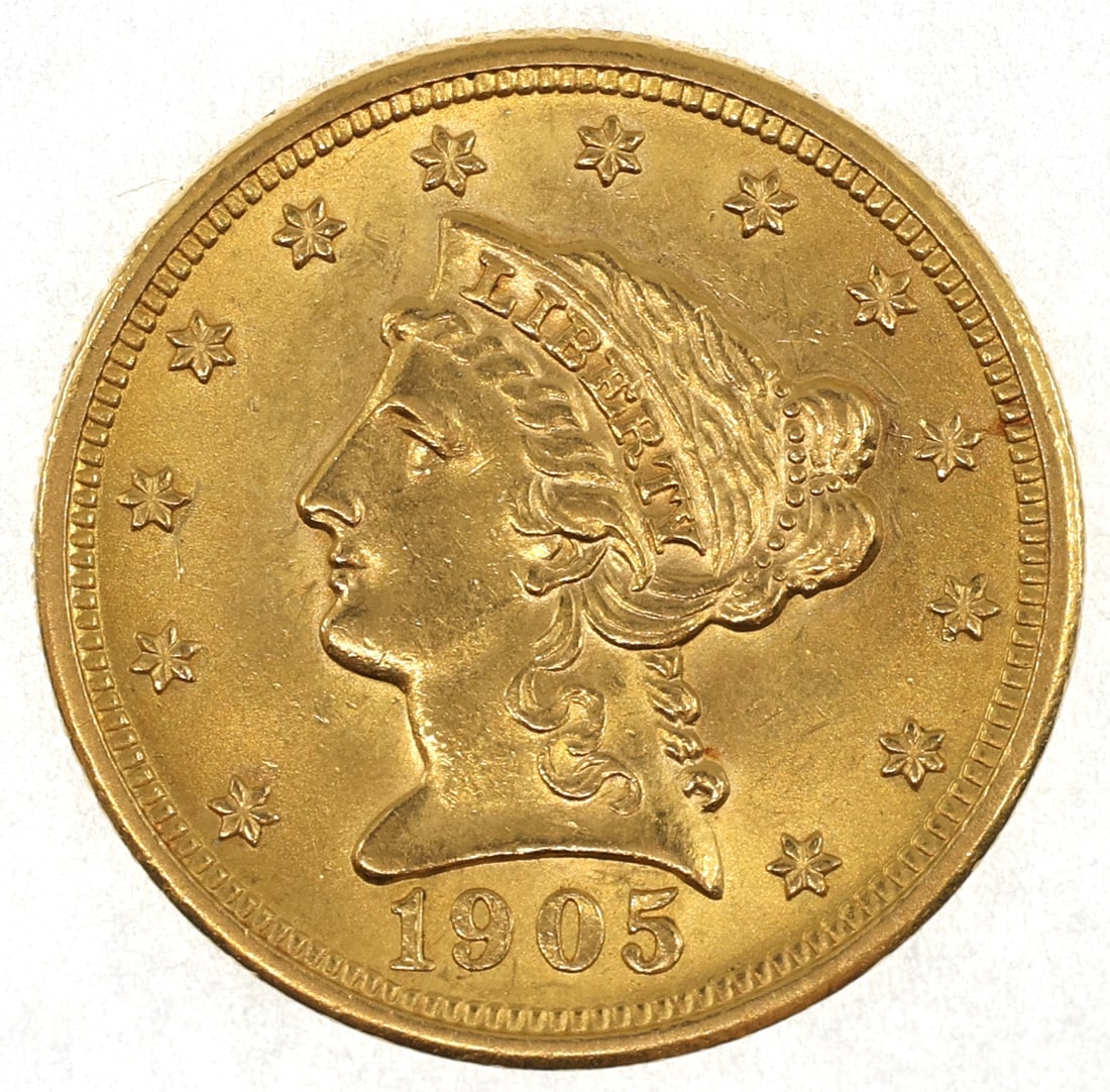 1905 US GOLD $2.50 LIBERTY HEAD QUARTER EAGLE COIN MS (1 of 2)