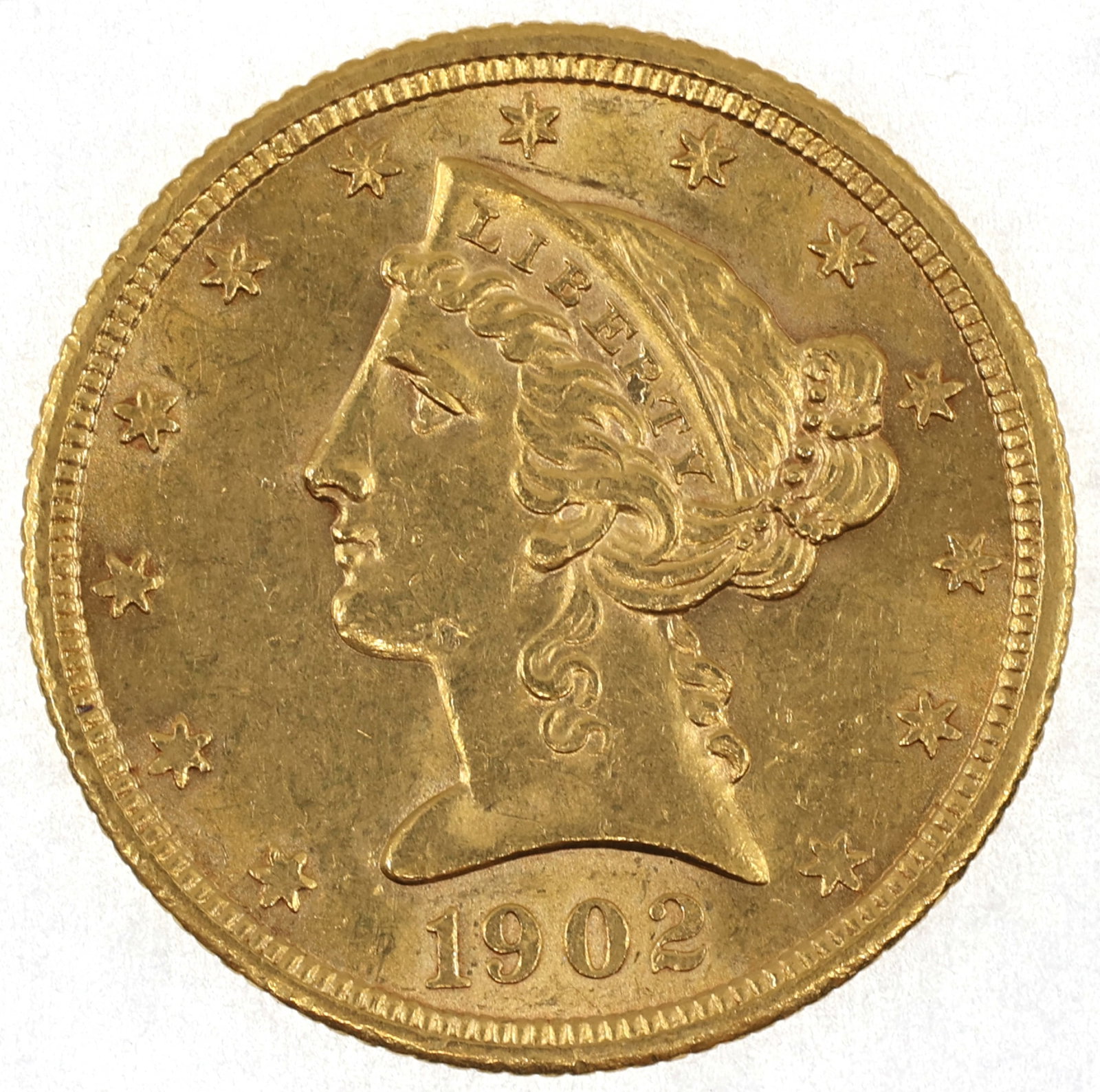 1902-S US GOLD $5 LIBERTY HEAD HALF EAGLE COIN AU: 1902-S US GOLD $5 LIBERTY HEAD HALF EAGLE COIN AU 1902-S United States 90% gold $5 Liberty Head half Eagle, AU. IMPORTANT NOTE - PLEASE READ: REGARDING OUR IN-HOUSE SHIPPING & INVOICING Shipping