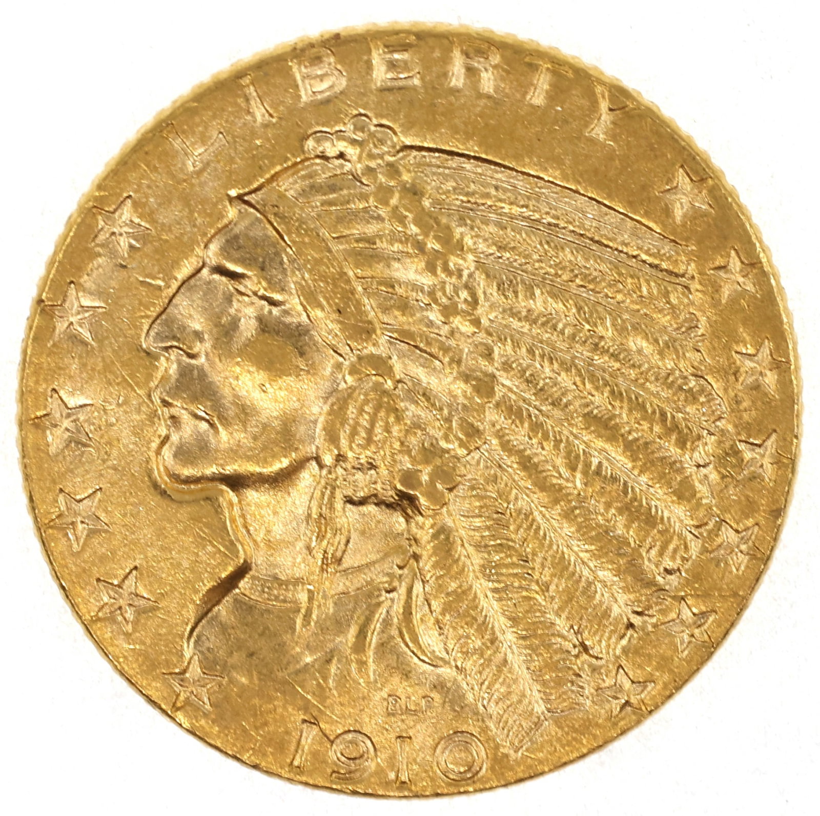 1910 US GOLD $5 INDIAN HEAD HALF EAGLE COIN AU (1 of 2)