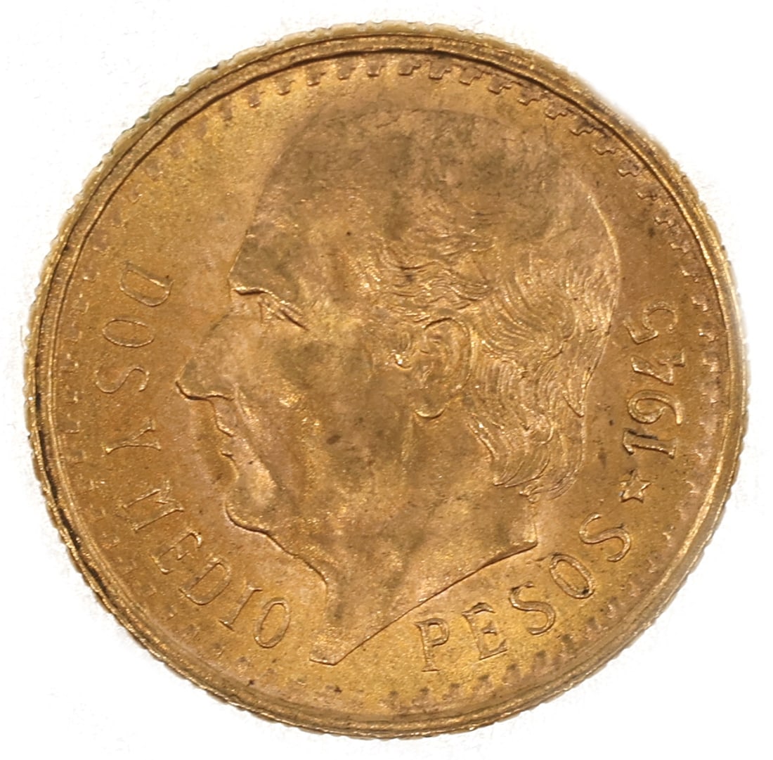 1945 MEXICAN 90% GOLD DOS PESOS COIN MS: 1945 MEXICAN 90% GOLD DOS PESOS COIN MS 1945 Mexican 90% gold Dos Pesos coin, MS. IMPORTANT NOTE - PLEASE READ: REGARDING OUR IN-HOUSE SHIPPING & INVOICING Shipping: Auctioneers no longer have t