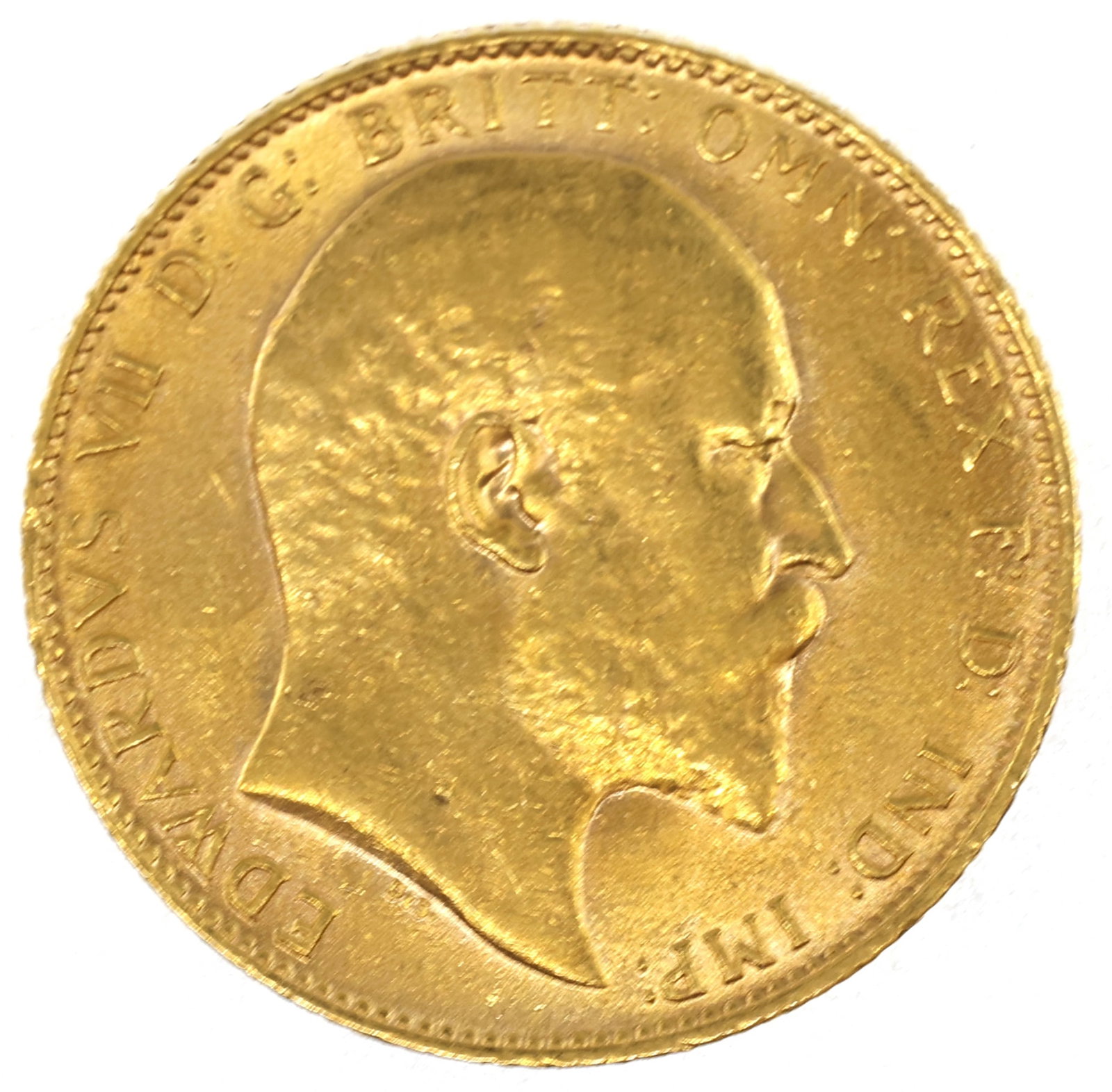 1909 BRITISH 91.67% GOLD KING EDWARD SOVEREIGN COIN XF+ (1 of 2)