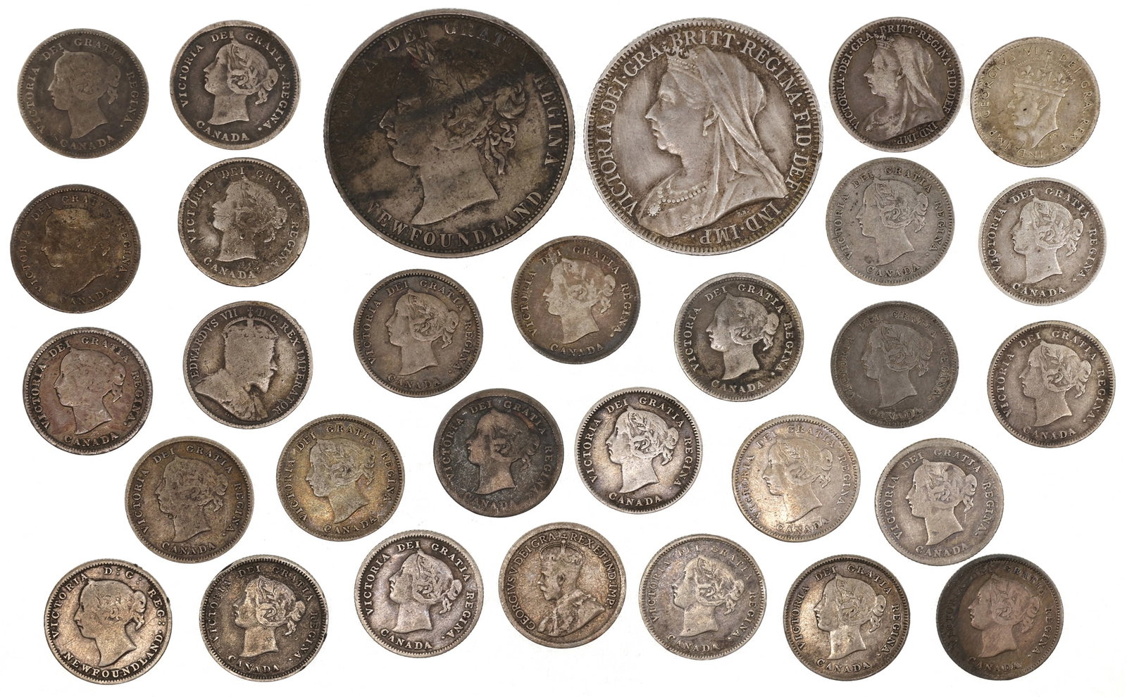 SILVER BRITISH & CANADIAN COINS (1 of 10)